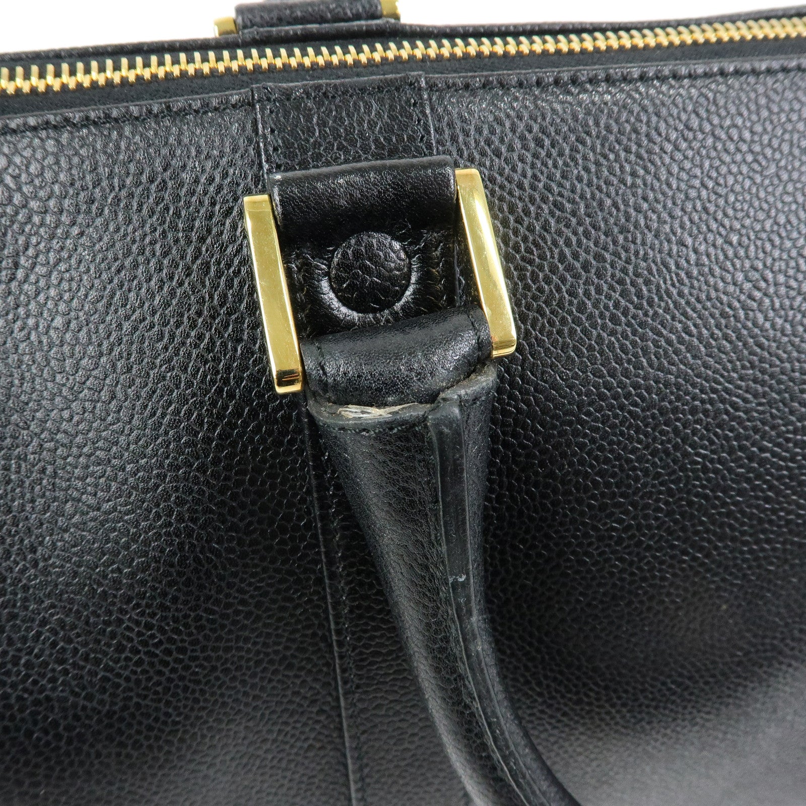 CHANEL COCO Mark Caviarskin 2Way Bag Hand Bag Boston Bag Black