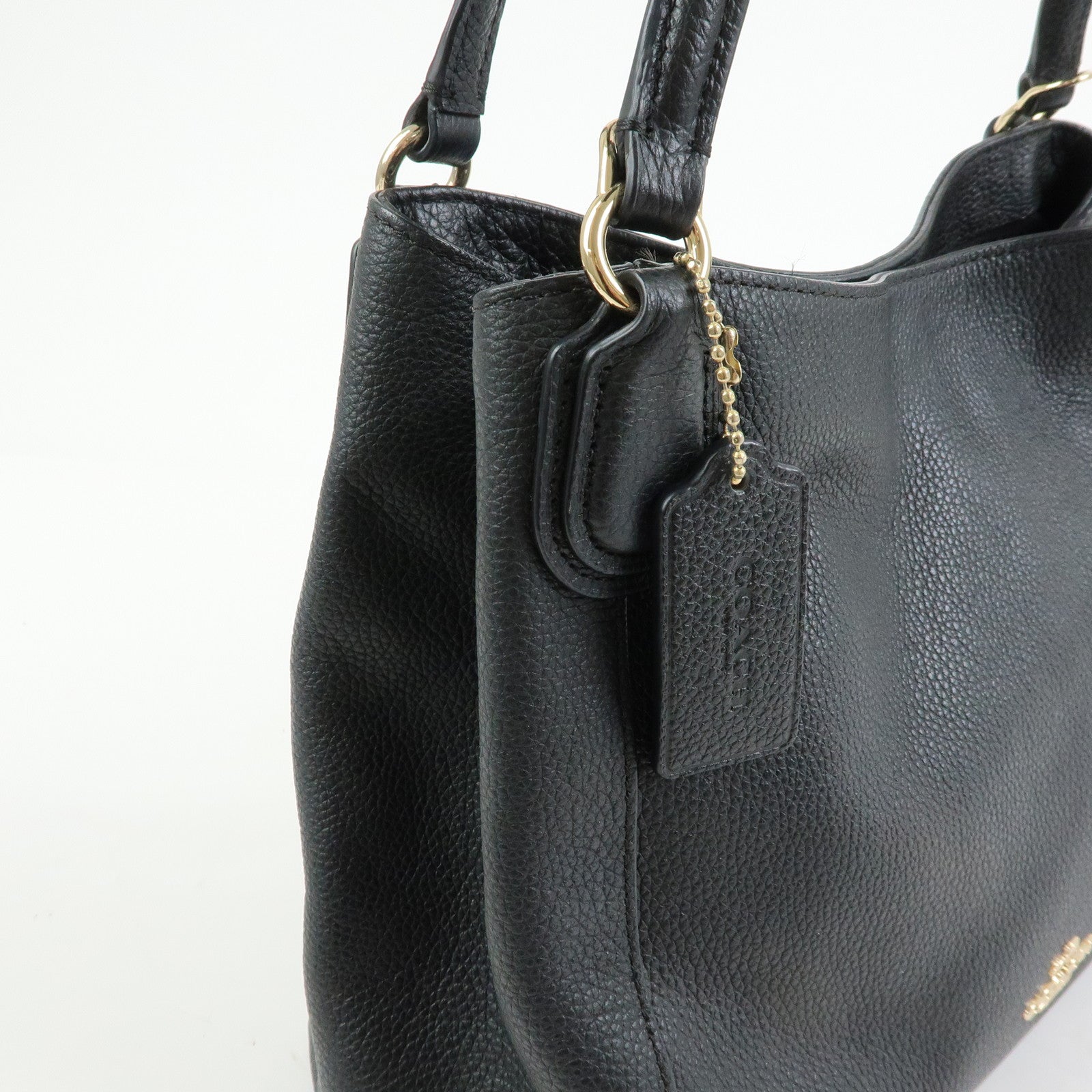 COACH Edie Leather 2Way Shoulder Bag Hand Bag Black