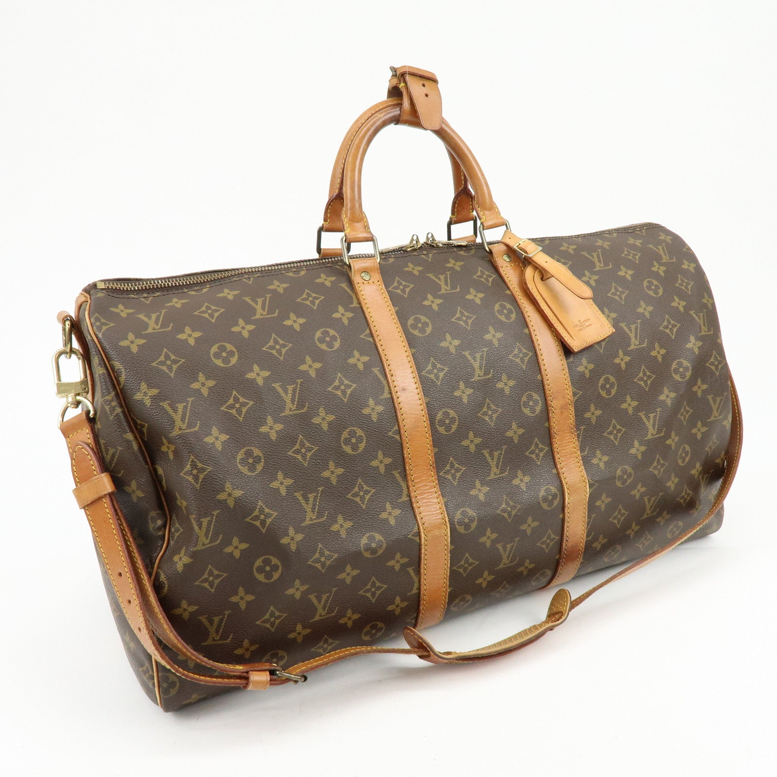 Louis Vuitton Monogram Keep All Bandouliere 55 Boston Bag M41414