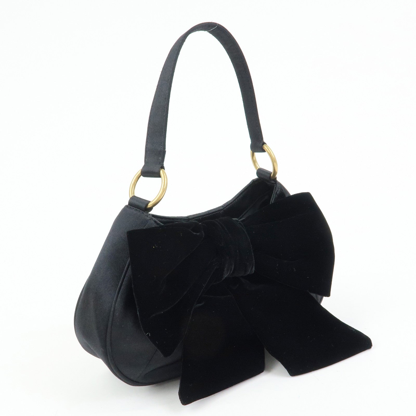 SAINT LAURENT PARIS YSL YVES SAINT LAURENT Velvet Satin Hand Bag