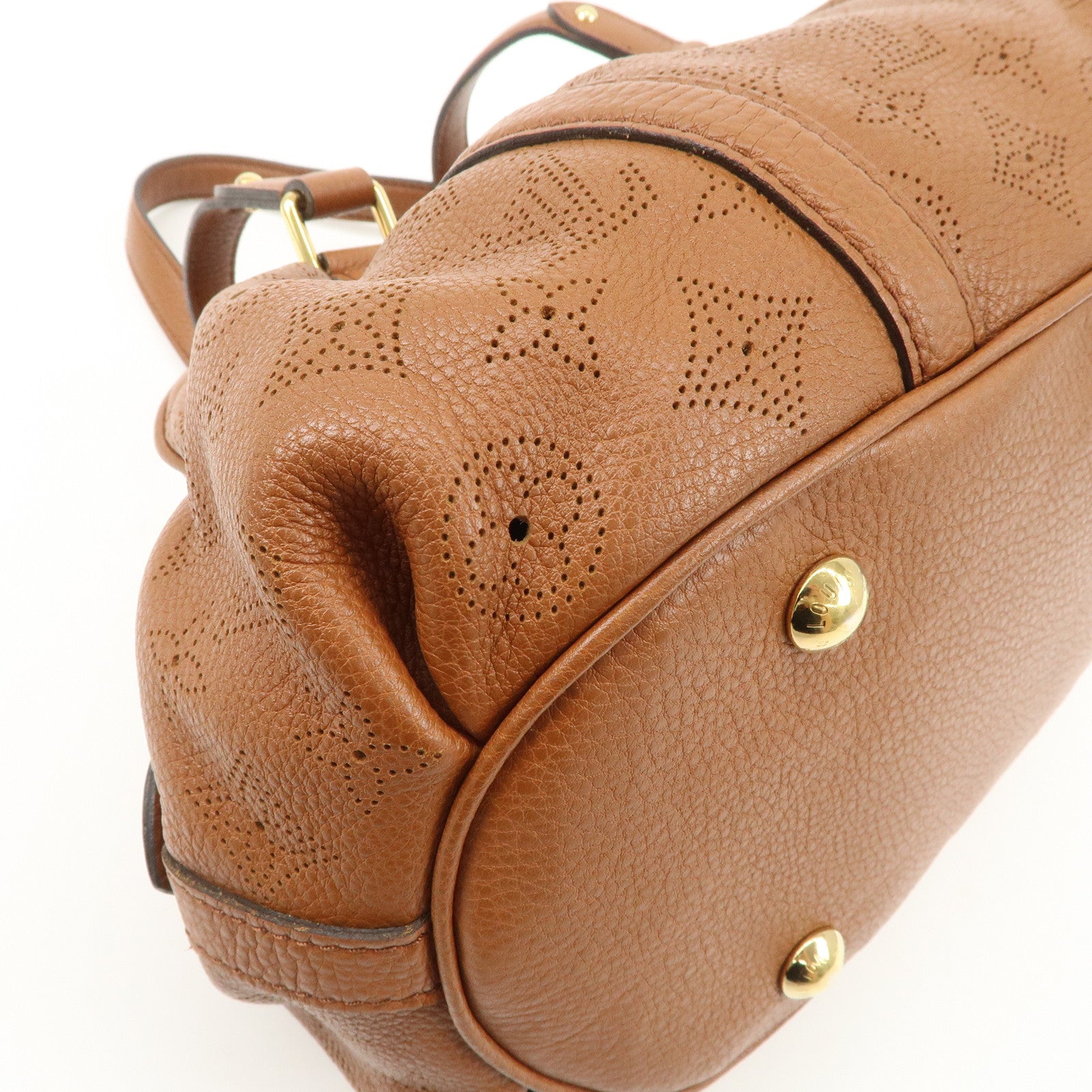 Louis Vuitton Monogram Mahina Luna PM Hand Bag Brown M97052 Used