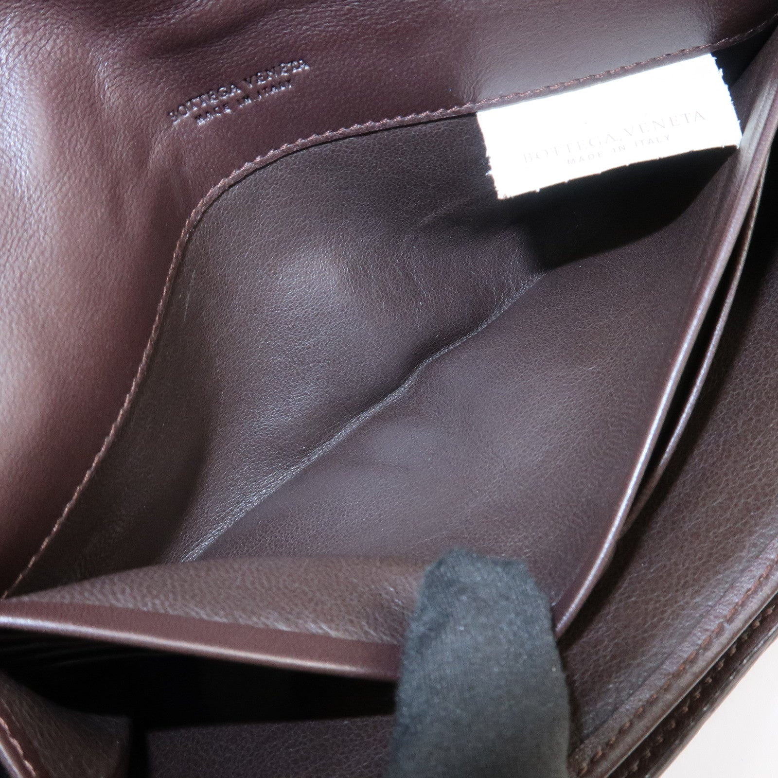 BOTTEGA VENETA Intrecciato Leather Long Wallet Brown Used