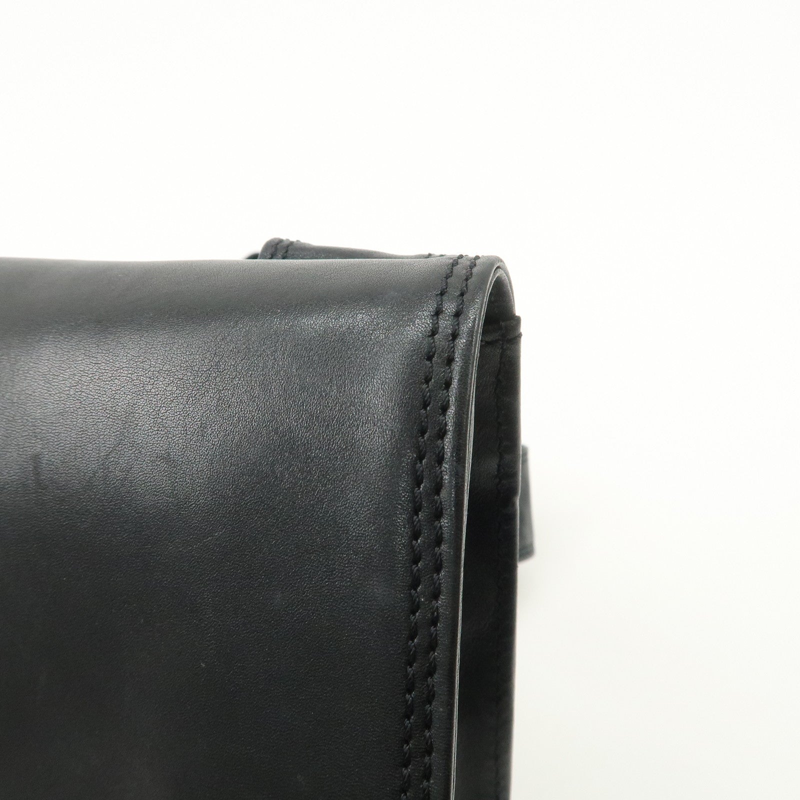 CHANEL Leather Shoulder Bag Crossbody Bag Black