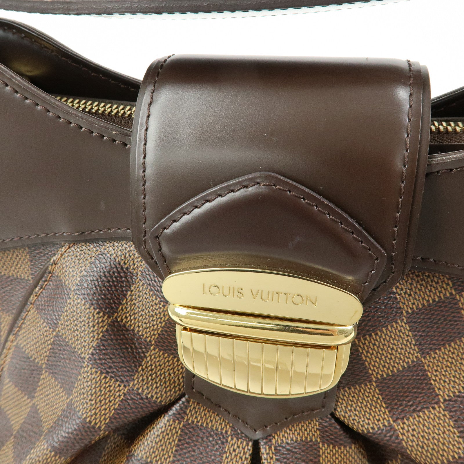 Louis Vuitton Damier Ebene Sistina GM Shoulder Bag Brown N41540