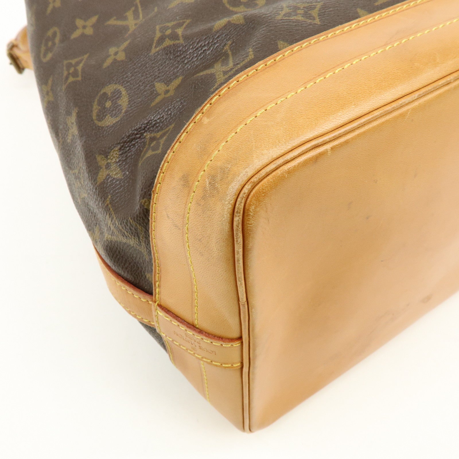 Louis Vuitton Monogram Noe Canvas Leather Shoulder Bag Brown M42224