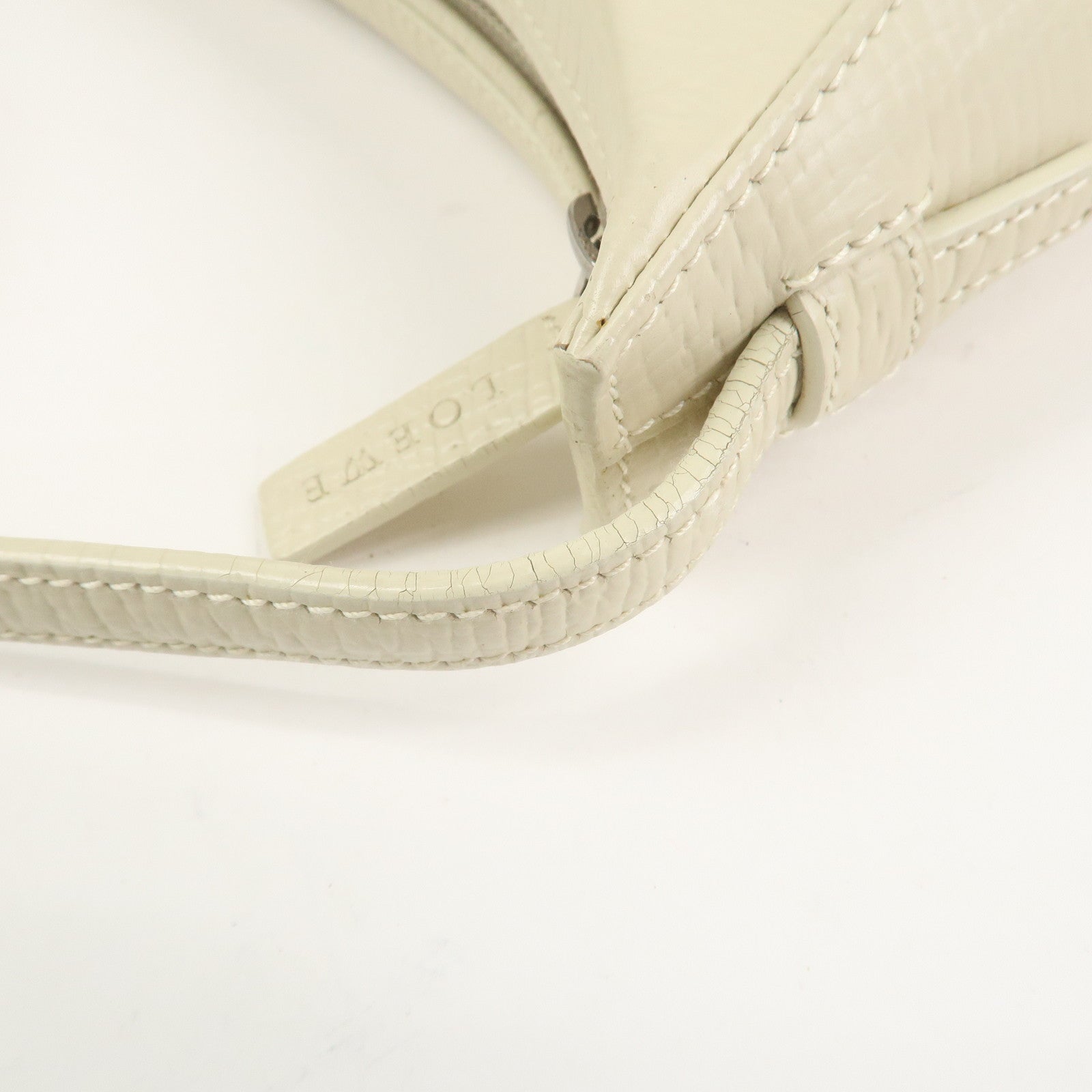 LOEWE Leather Shoulder Bag Hand Bag Ivory