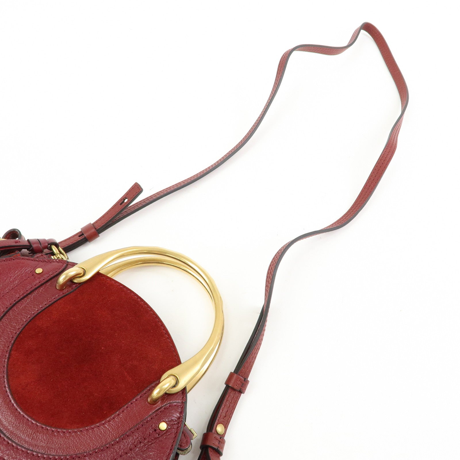Chloe Pixie Leather Suede 2Way Bag Hand Bag Shoulder Bag Bordeaux