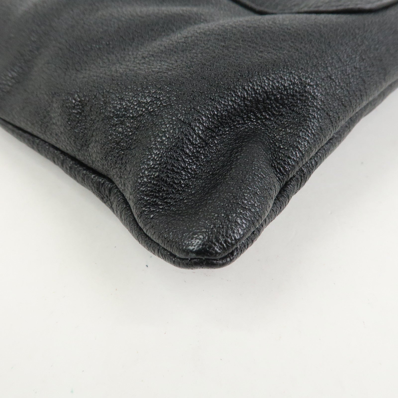 Chloe Leather Rhinestone Clutch Bag Hand Bag Black