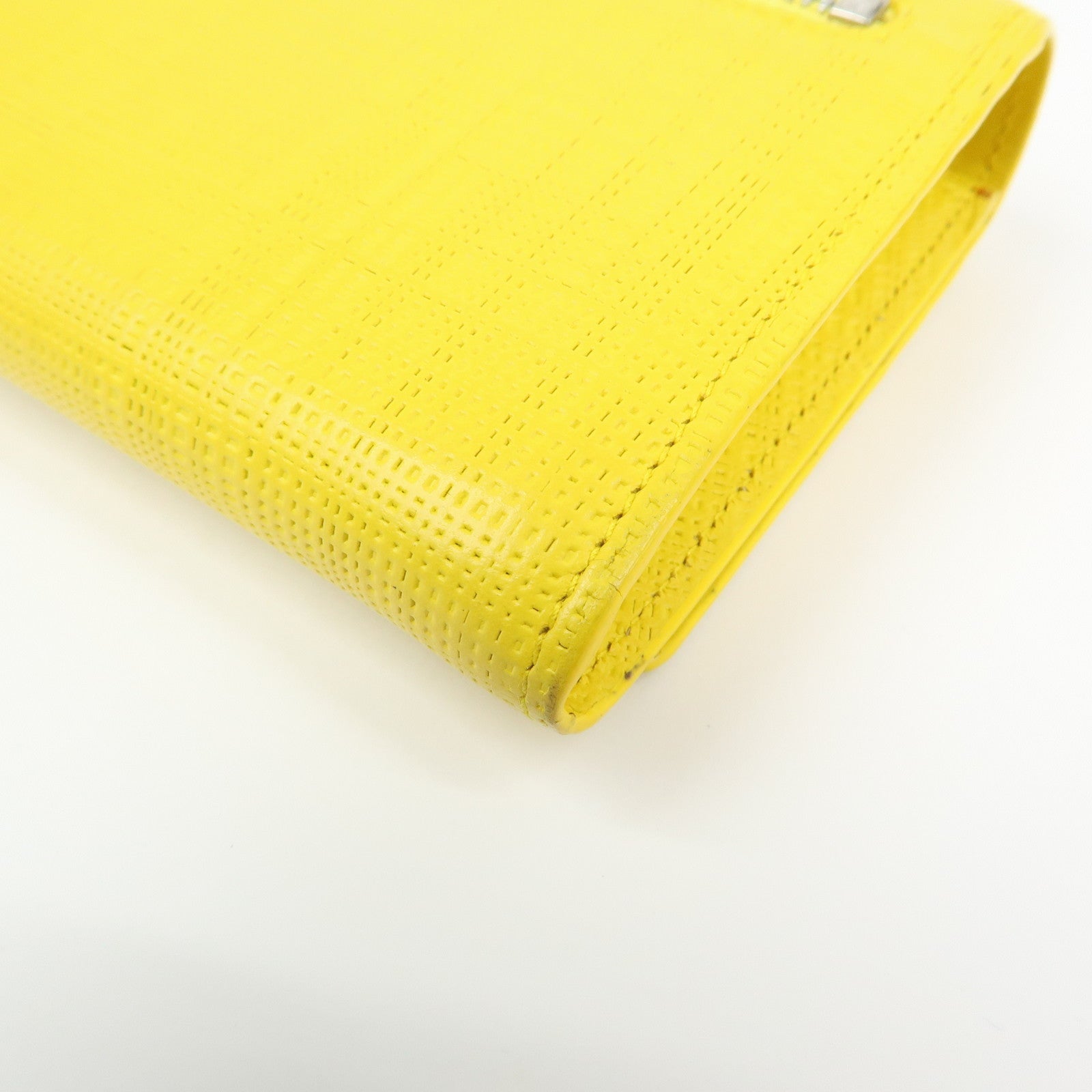 LOEWE Anagram Calf Bi-fold Leather Long Wallet Yellow