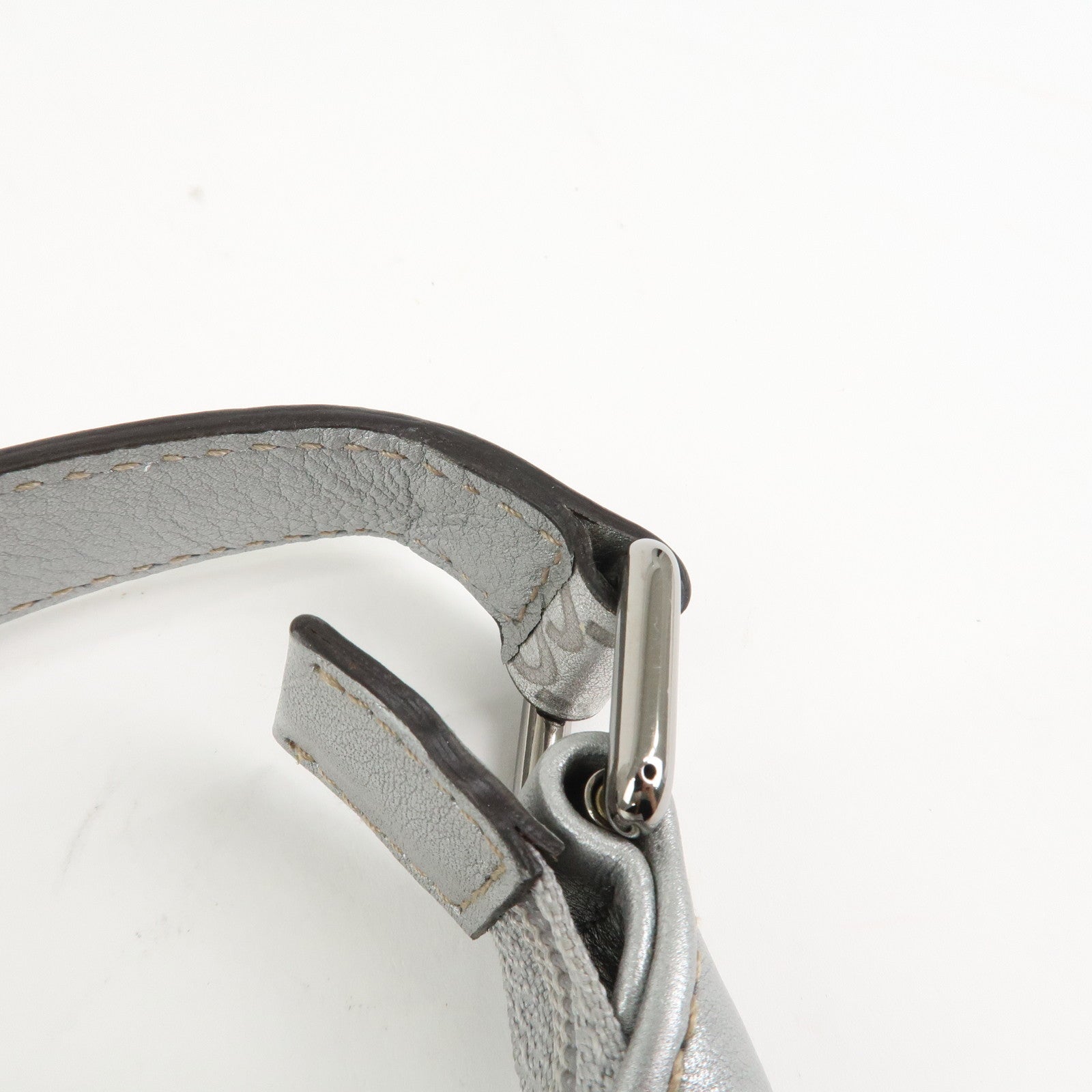 GUCCI Guccissima Leather Shoulder Bag Hand Bag Silver 239379