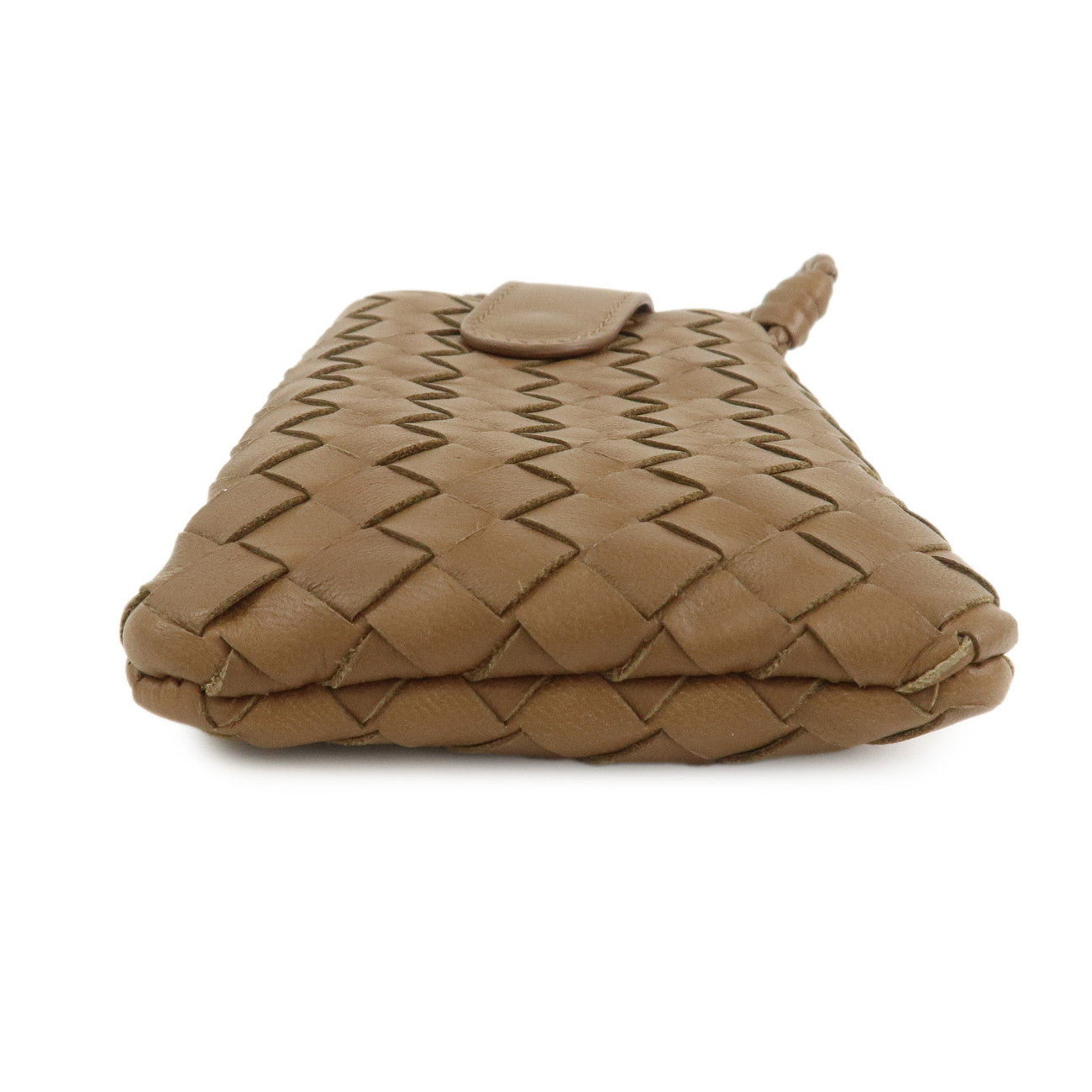 BOTTEGA VENETA Intrecciato Leather Phone Pouch Brown 172765