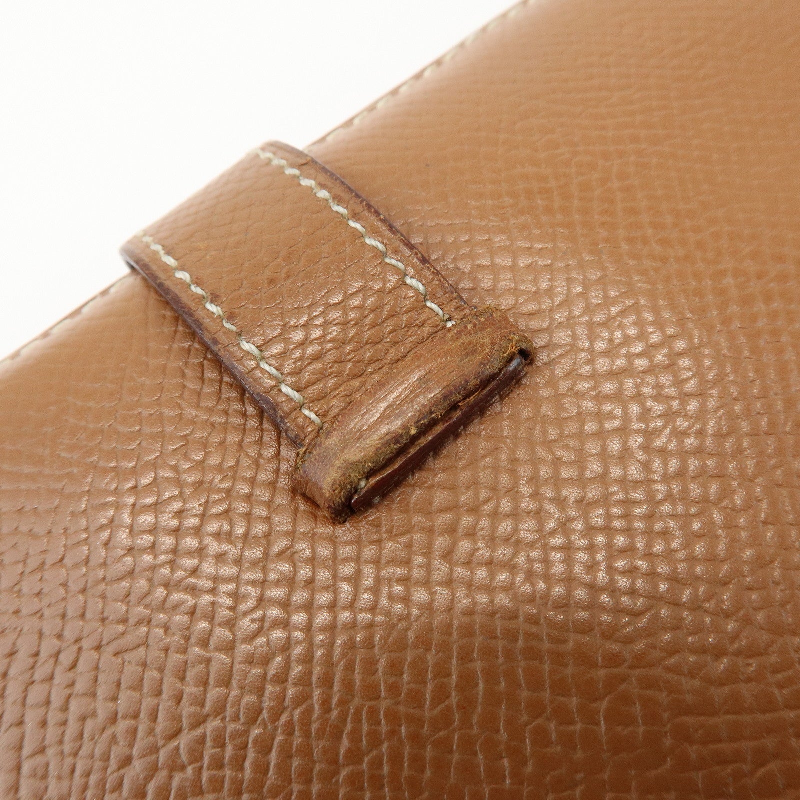 HERMES Béarn Classic Leather Long Wallet Chevrelle Gold