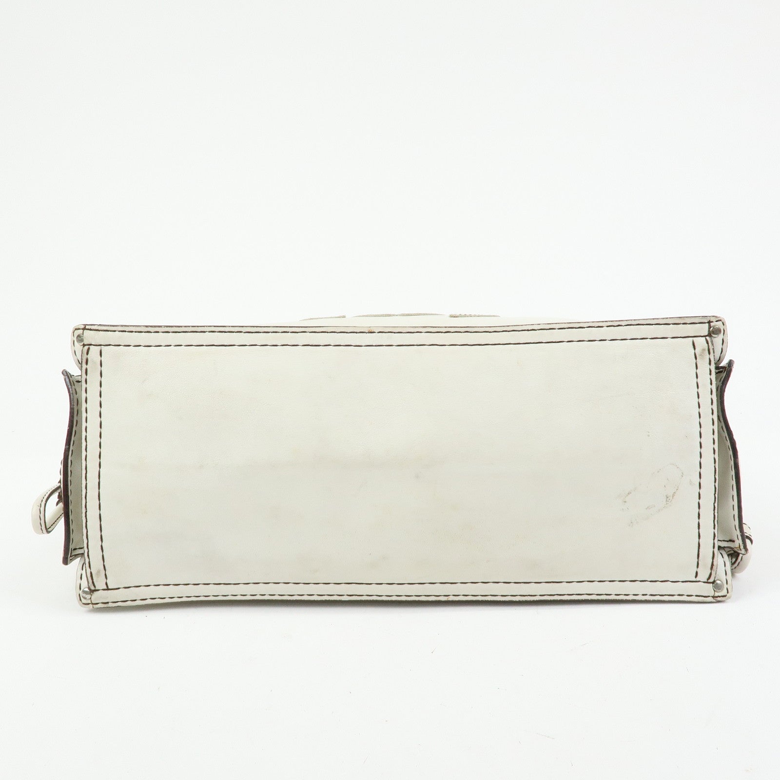 LOEWE Anagram Shopper Tote Leather Tote Bag Shoulder Bag White