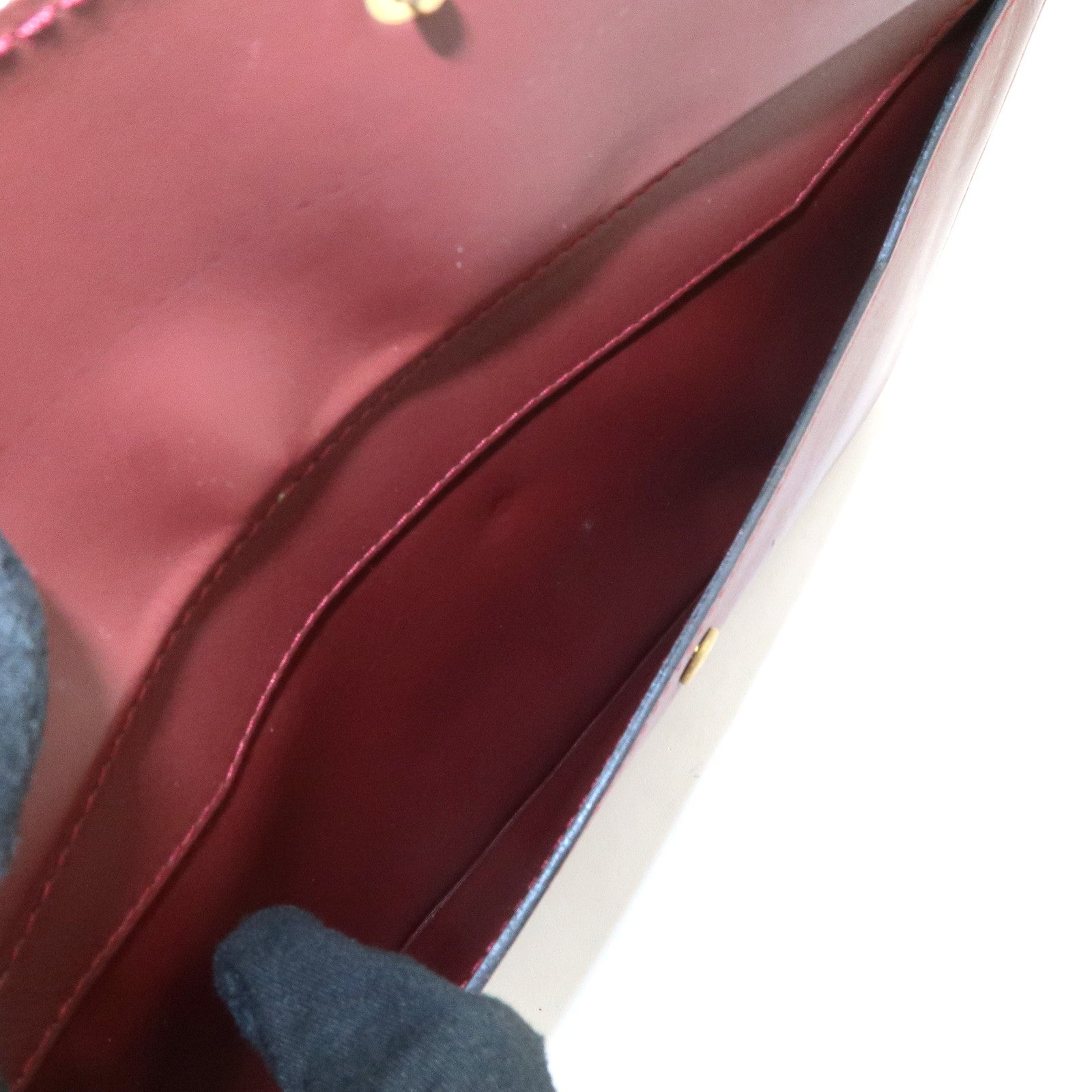 Cartier Must Line Leather Clutch Bag Pouch Bordeaux