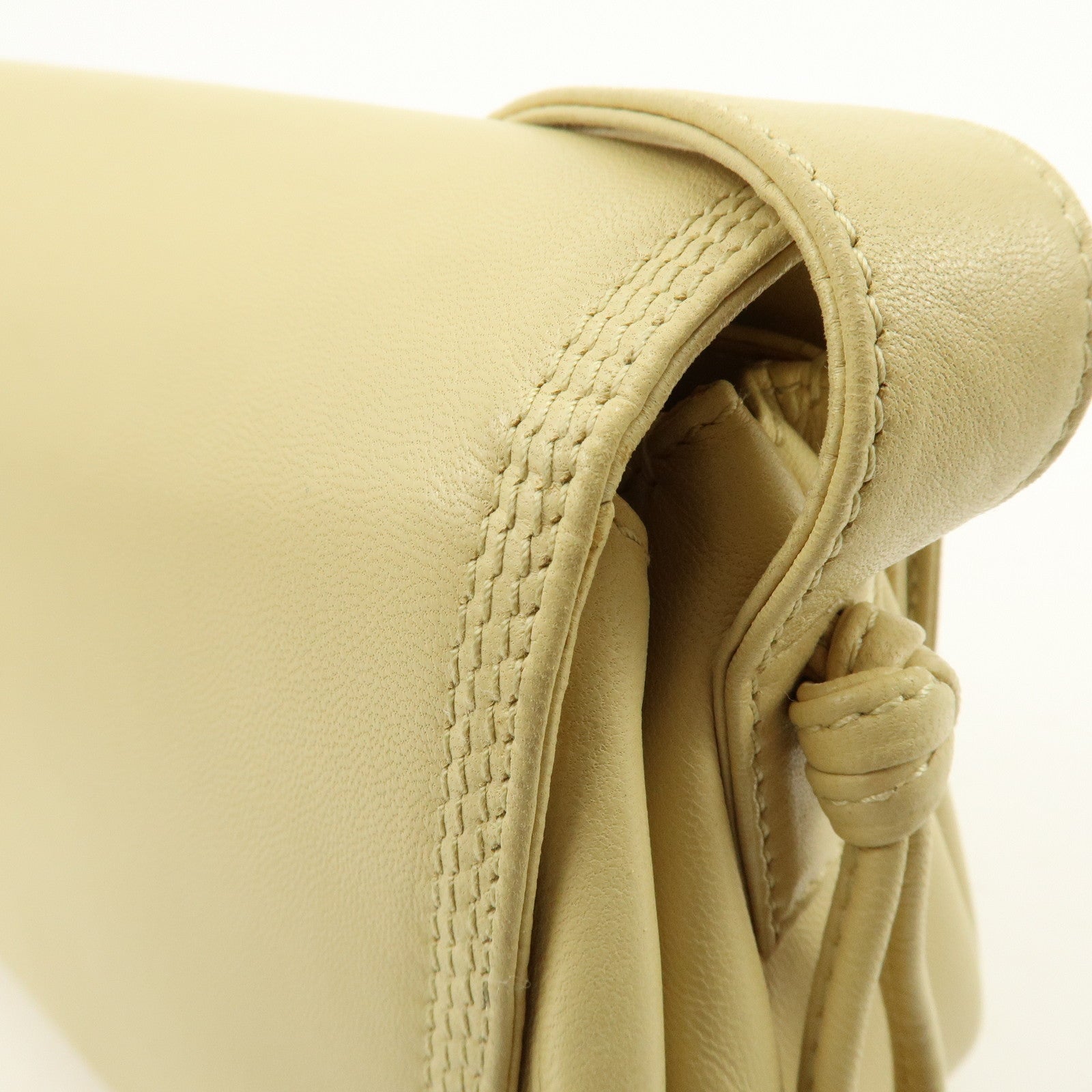 LOEWE Anagram Leather Shoulder Bag Crossbody Bag Beige