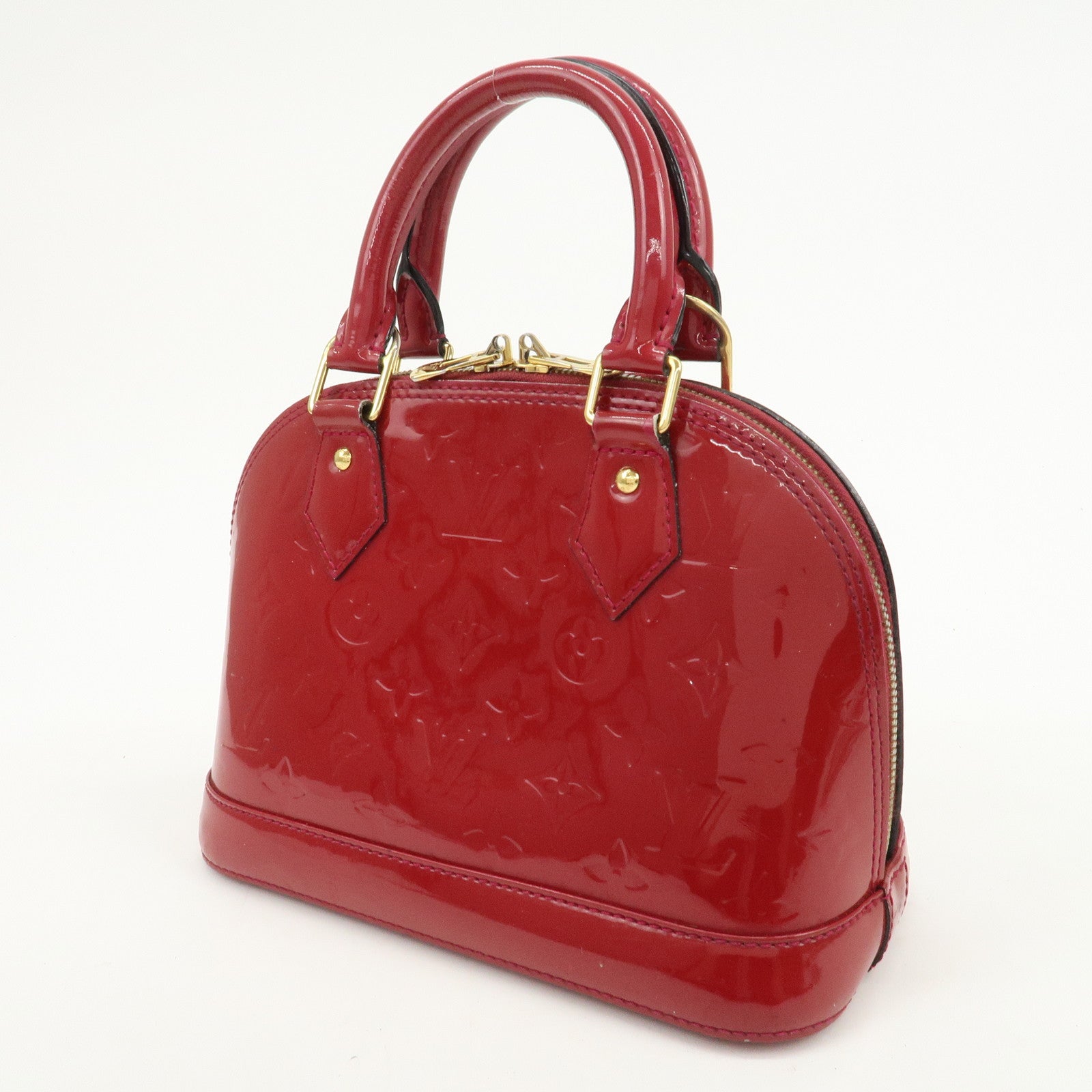 Louis Vuitton Monogram Vernis Alma BB 2Way Hand Bag Rouge M91698