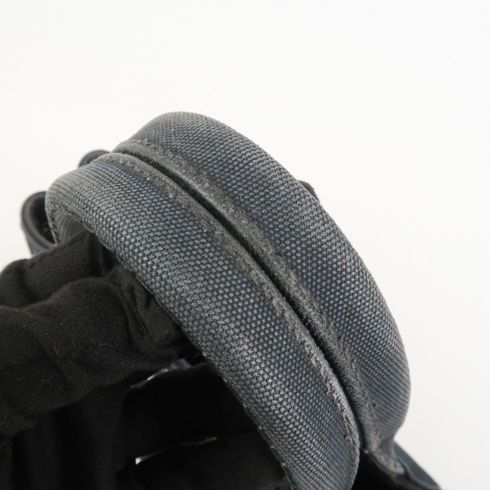 PRADA Canapa Mini Triangle Logo Canvas 2Way Hand Bag Black 1BG439