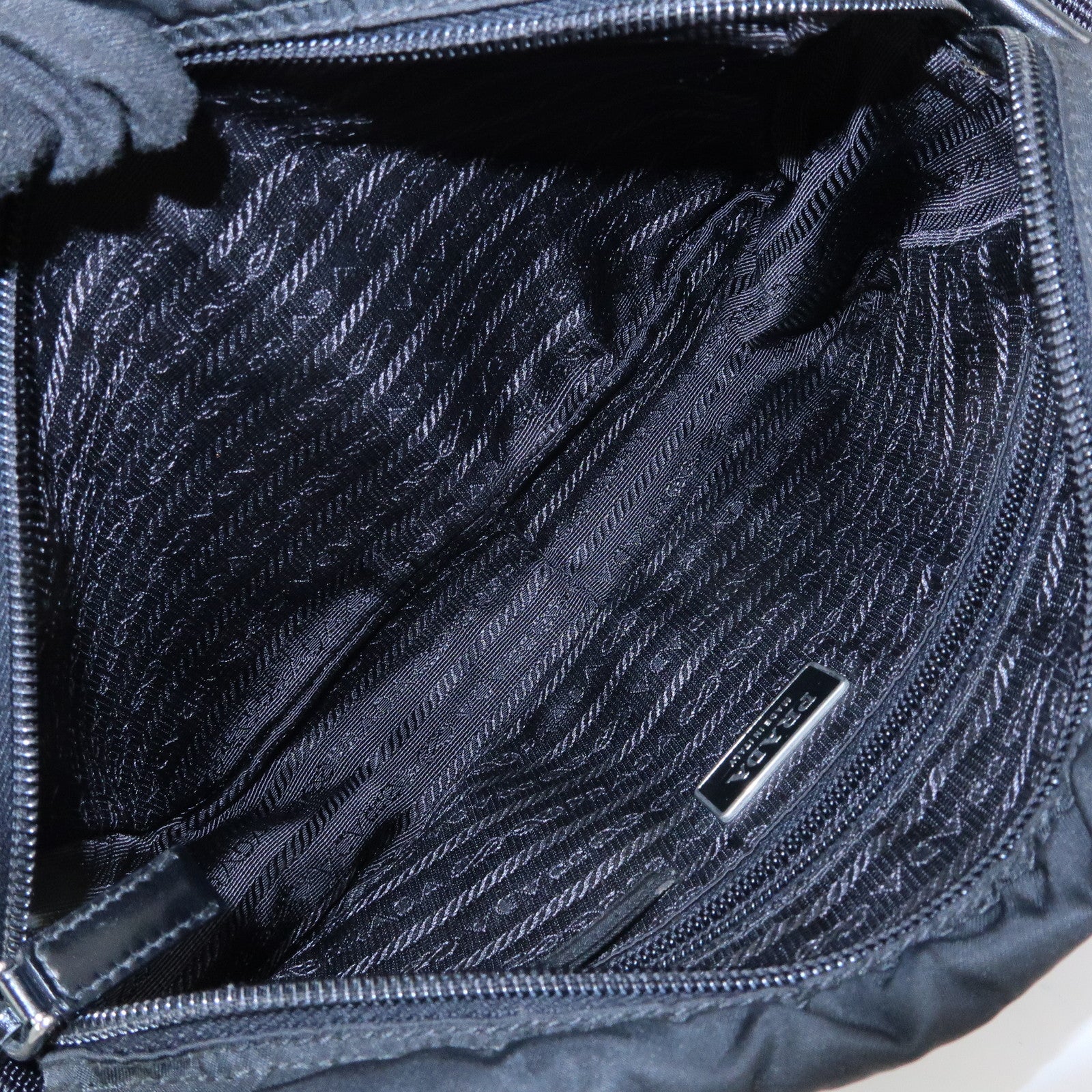 PRADA Triangle Logo Nylon Shoulder Bag Crossbody Bag Black BT0166