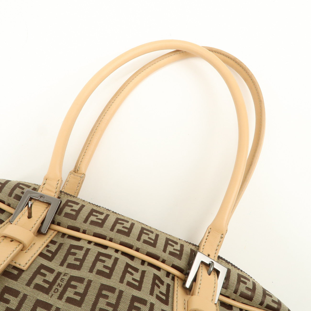 FENDI Zucchino Canvas Hand Bag Shoulder Bag Brown 8BN005