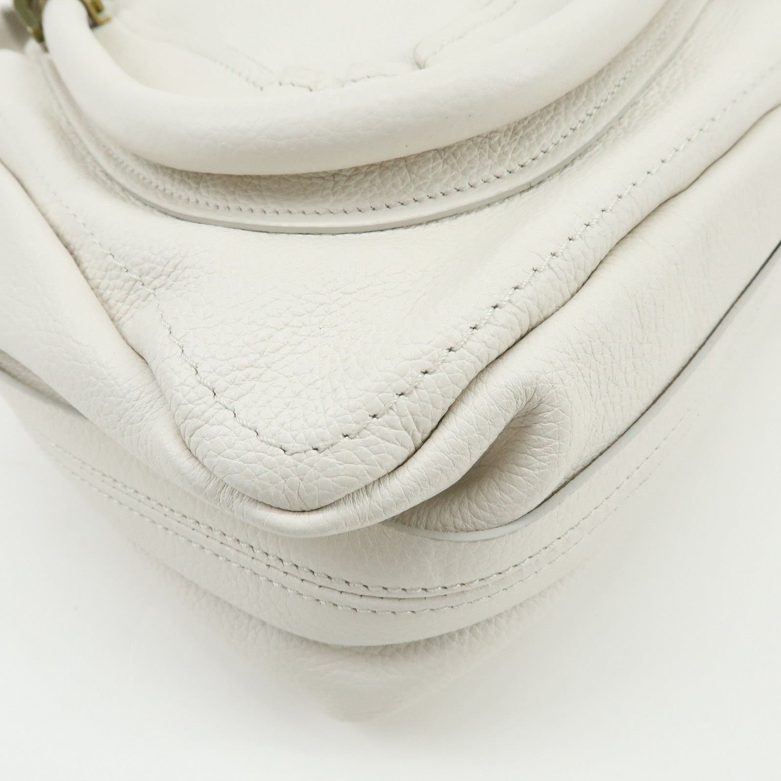 Chloe Paraty Leather 2Way Bag Hand Bag White