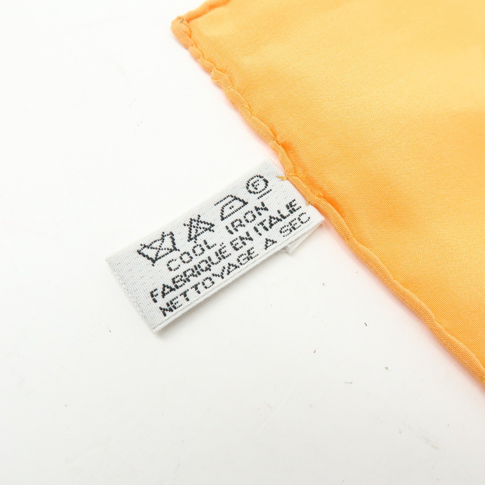 CHANEL Jewelry Motif Silk 100% Scarf Orange Multicolor