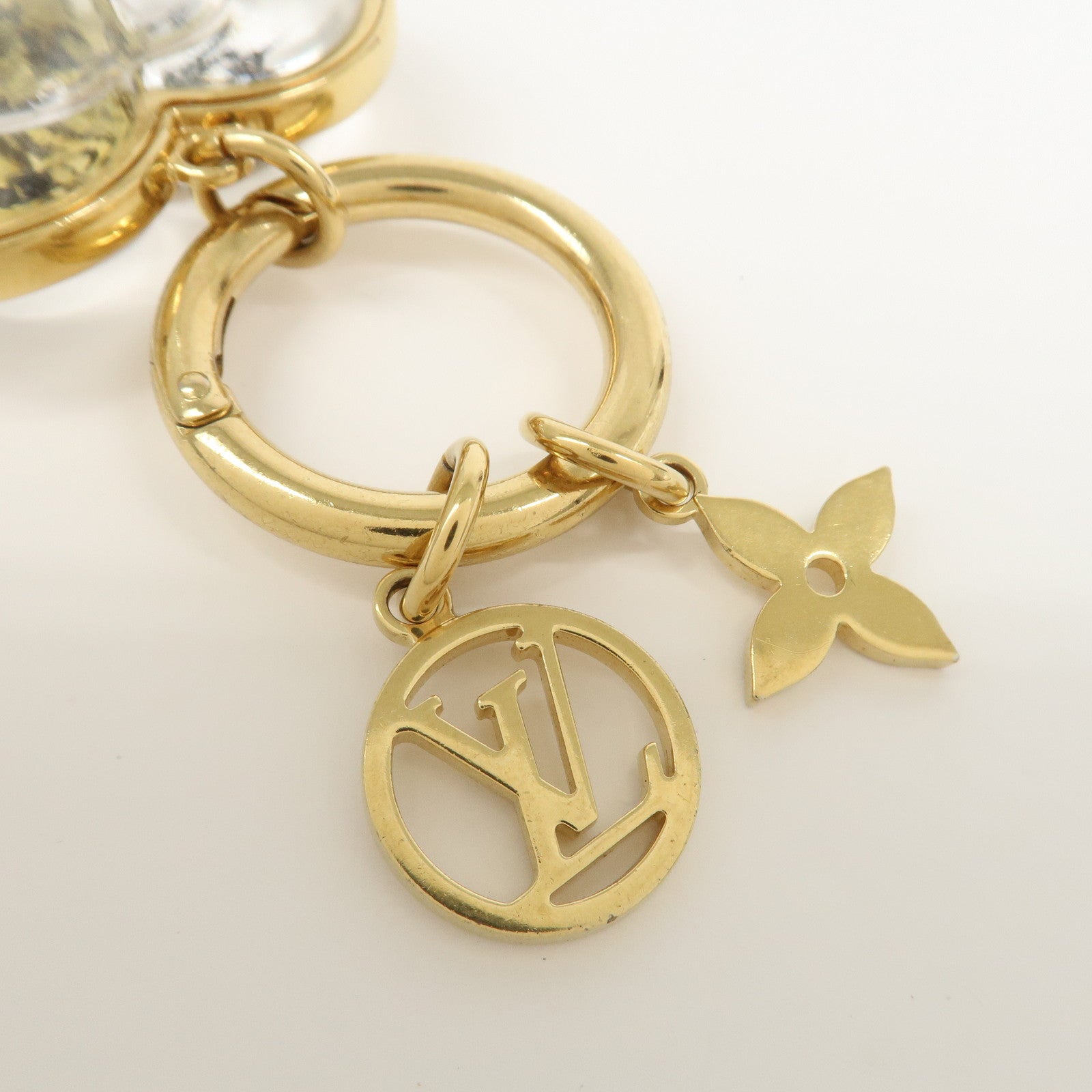 Louis Vuitton Porte Cles Plastic Metal I LV U Key Charm Gold M00559