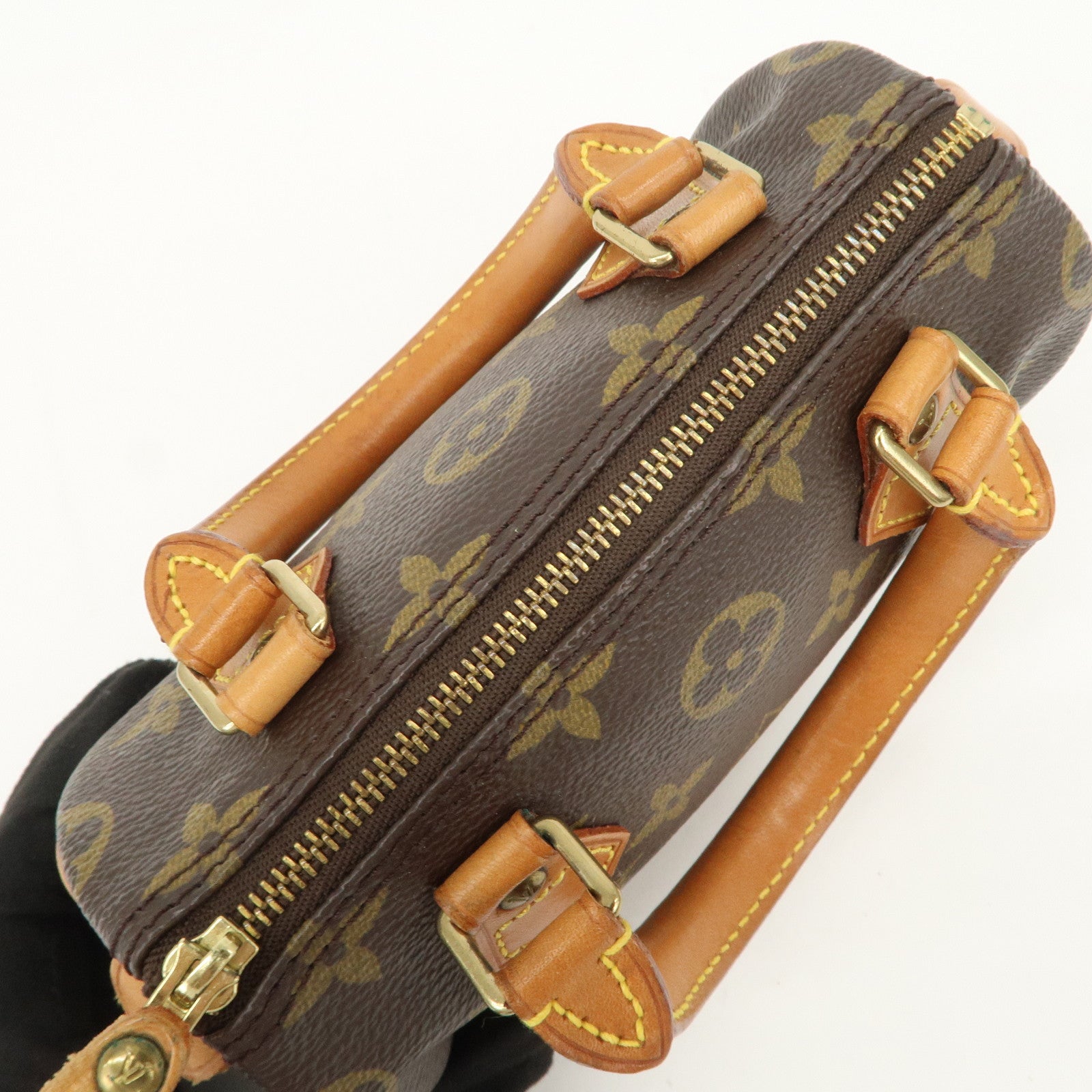 Louis Vuitton Monogram Mini Speedy Hand Bag Boston Bag Brown M41534