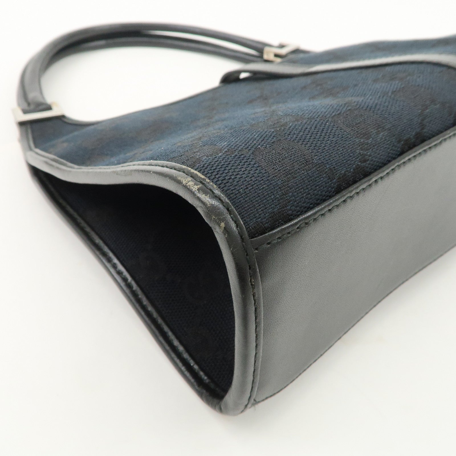 GUCCI Jackie GG Canvas Leather Shoulder Bag Hand Bag Black 002.1068