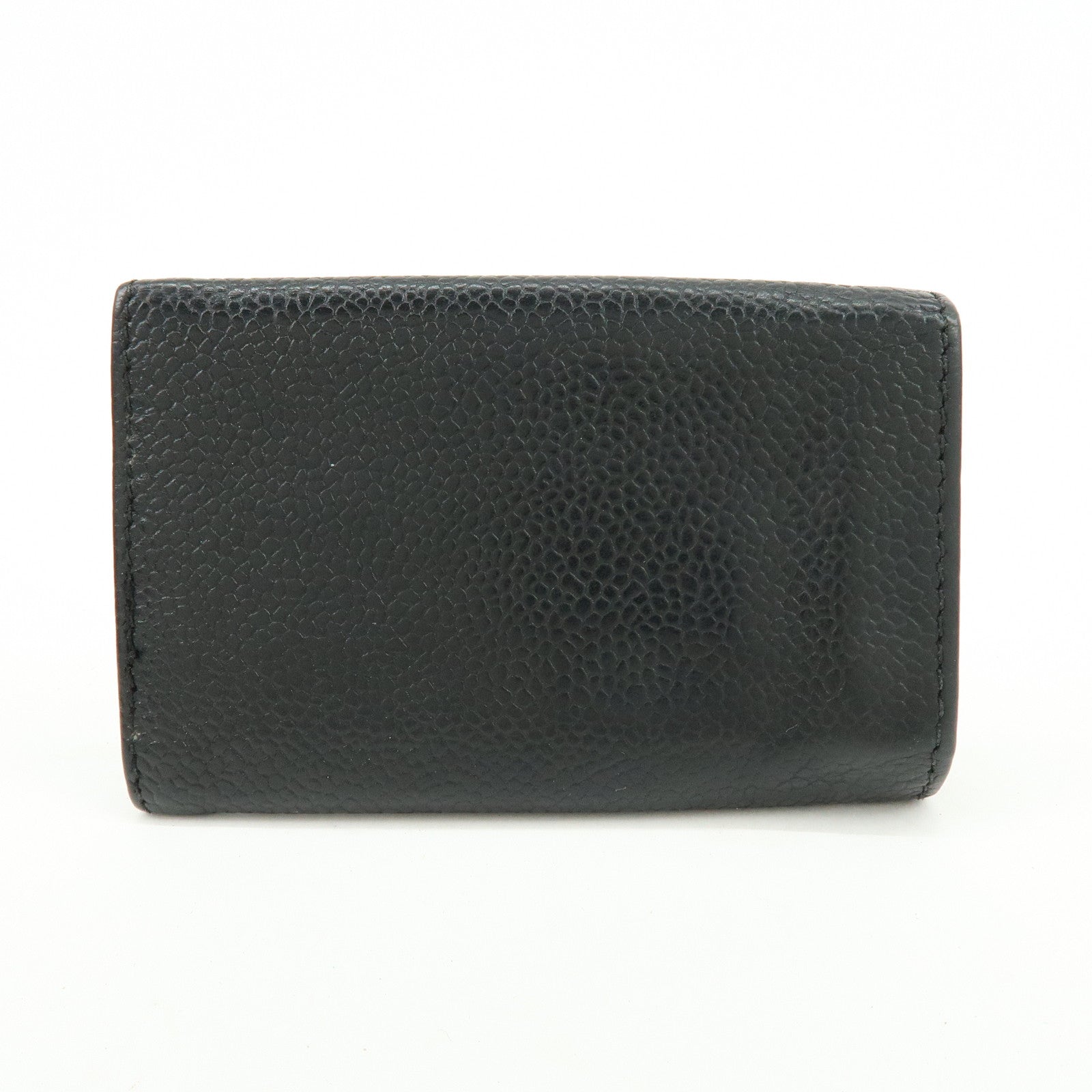 CHANEL COCO Mark Caviarskin 6Rings Key Case Key Holder Black A13502