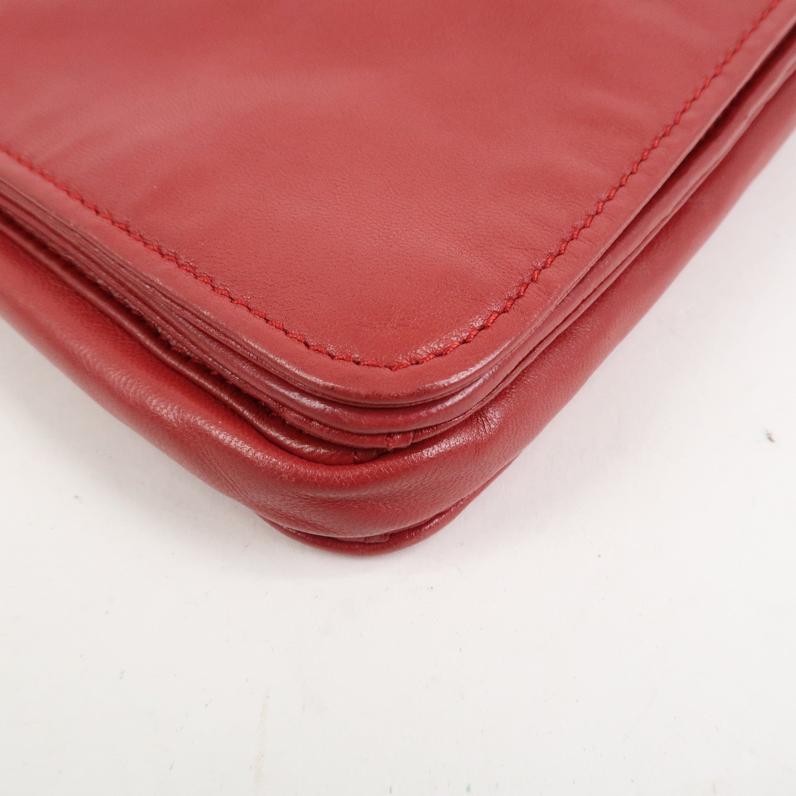 MIU MIU Logo Nappa Leather Shoulder Bag Crossbody Bag Red