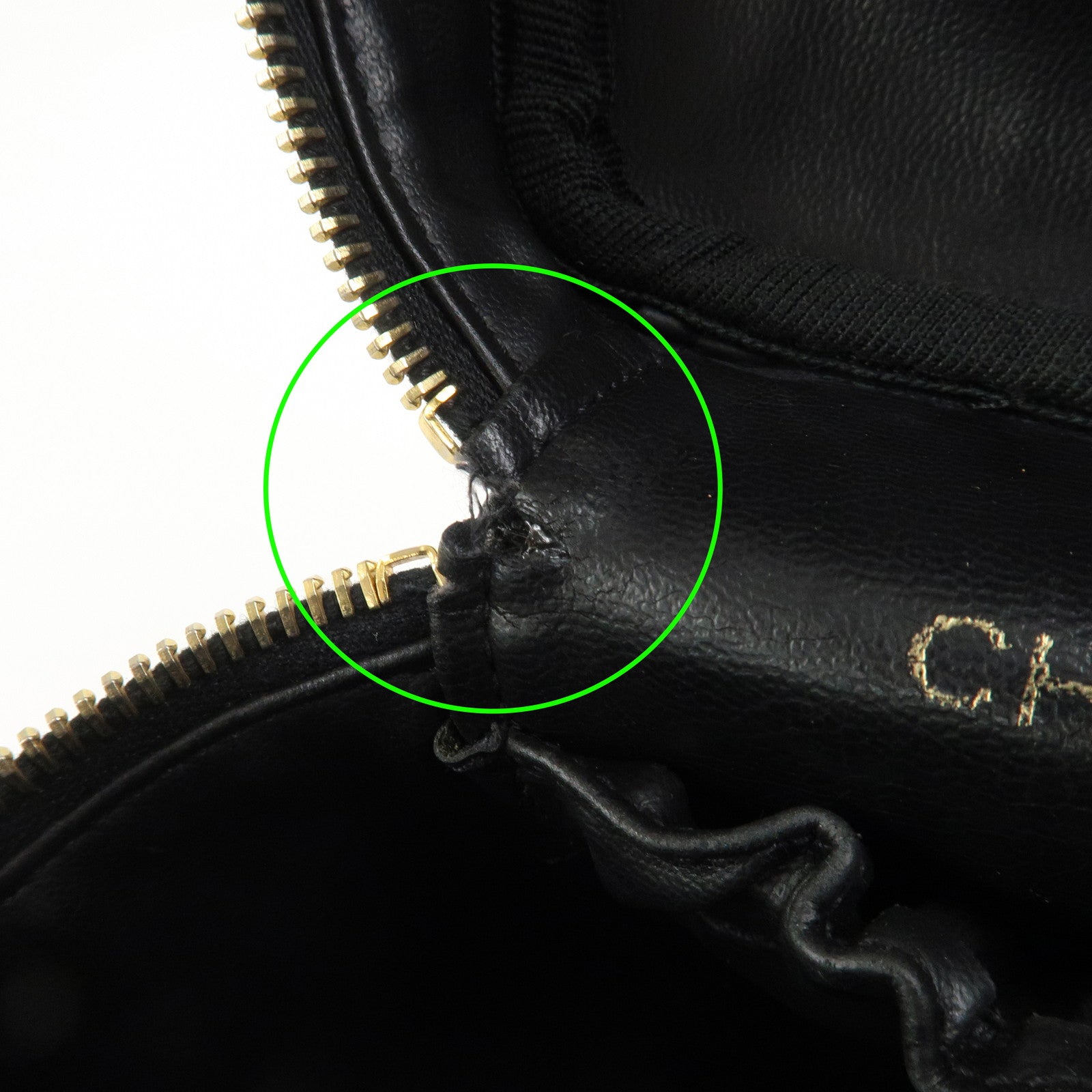CHANEL Bicolore Lambskin Vanity Bag Hand Bag Black A01619
