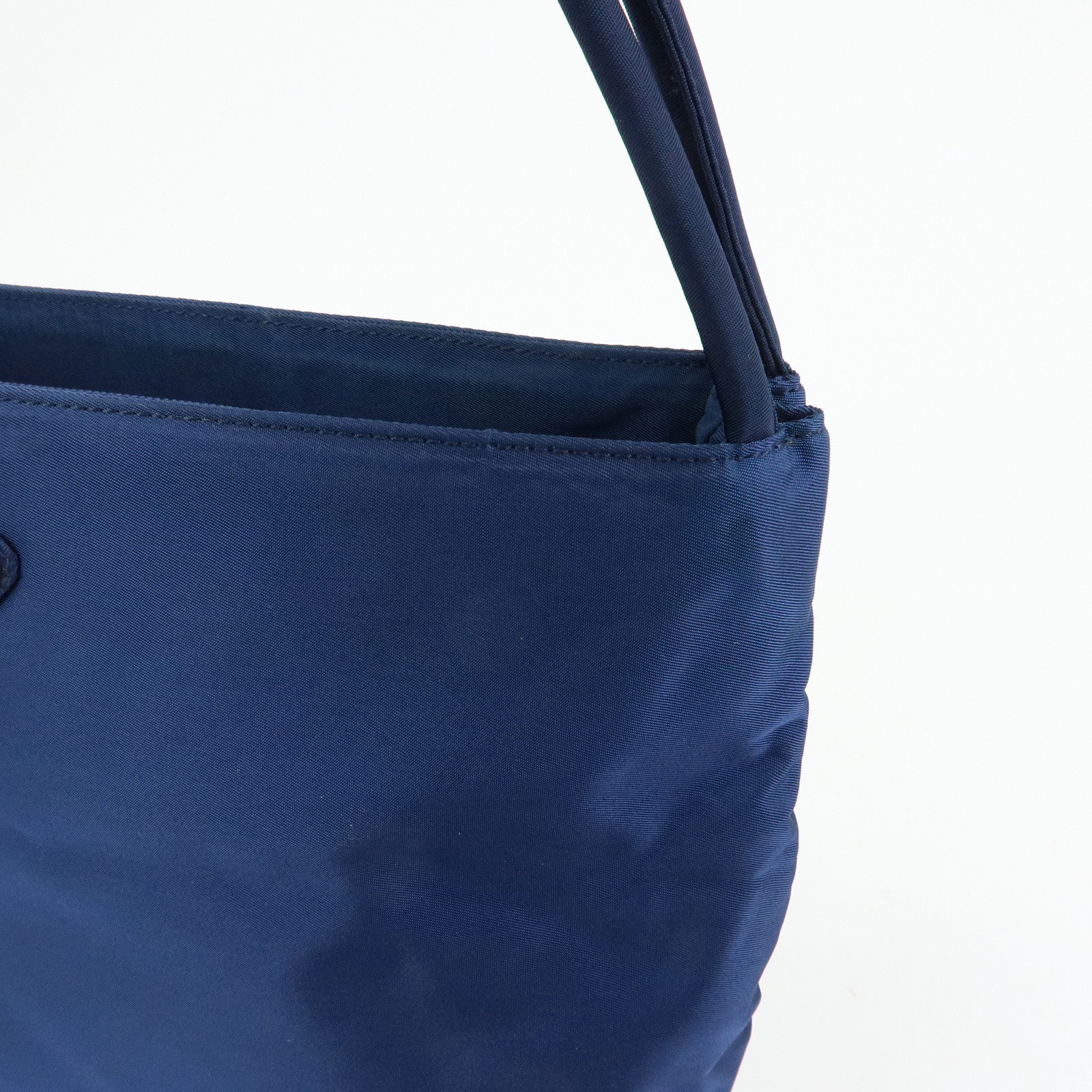 PRADA Triangle Logo Nylon Shoulder Bag Hand Bag Navy B6242