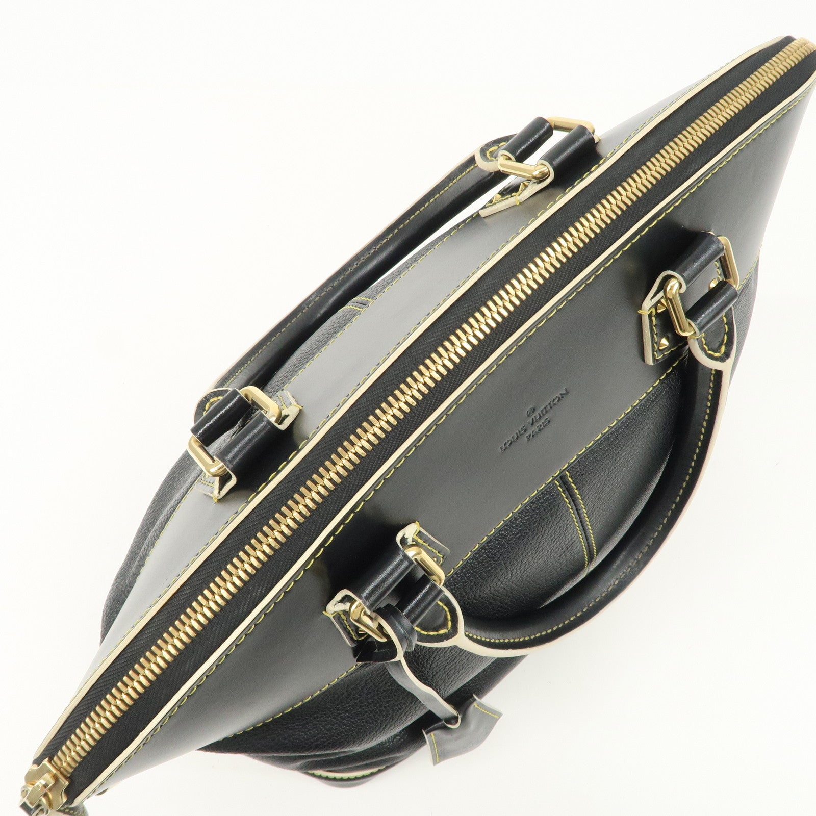 Louis Vuitton Suhari Leather Lock It MM Hand Bag Noir Black M91875