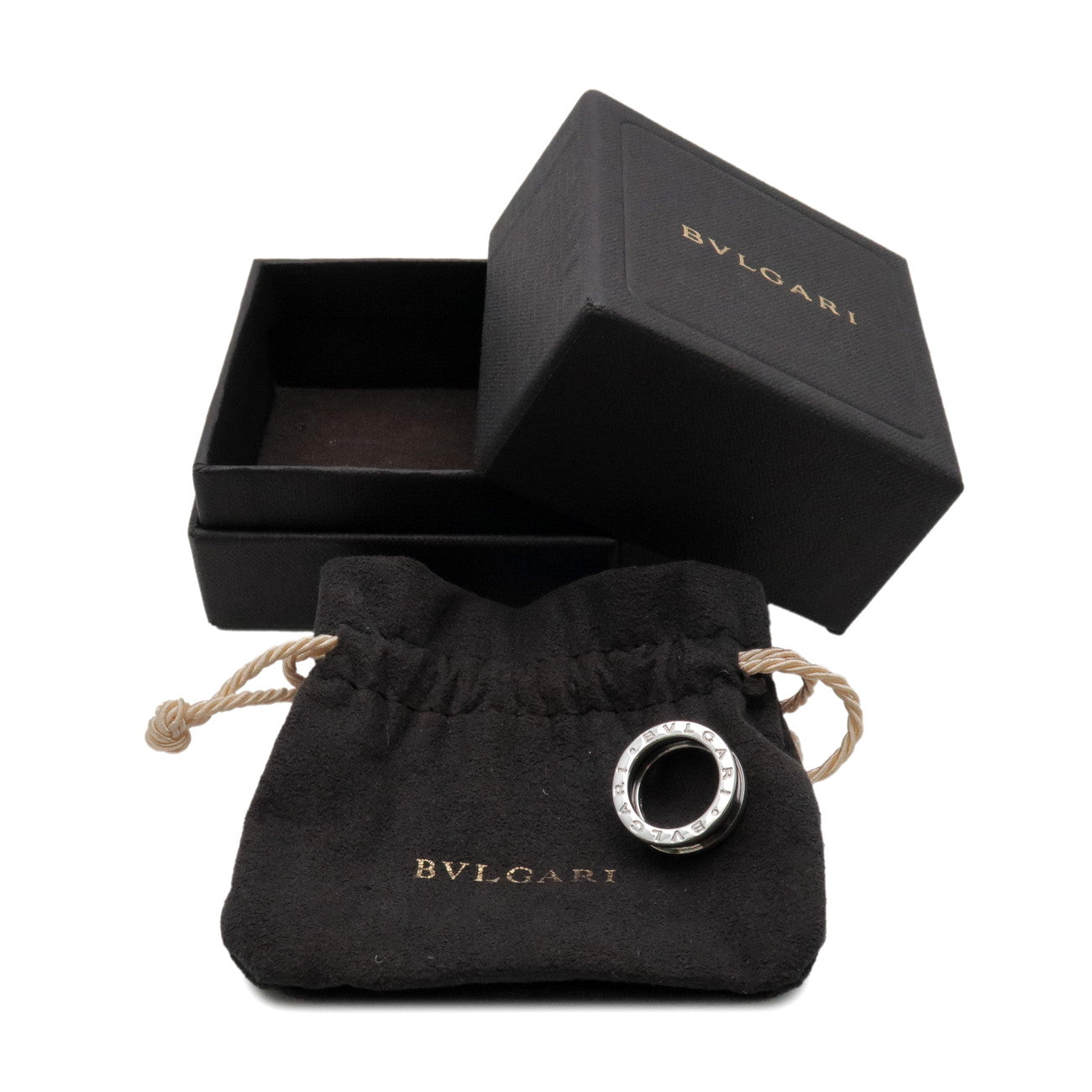 BVLGARI B-Zero1 Save the Children Ring SV925 Black Ceramic #45 US3