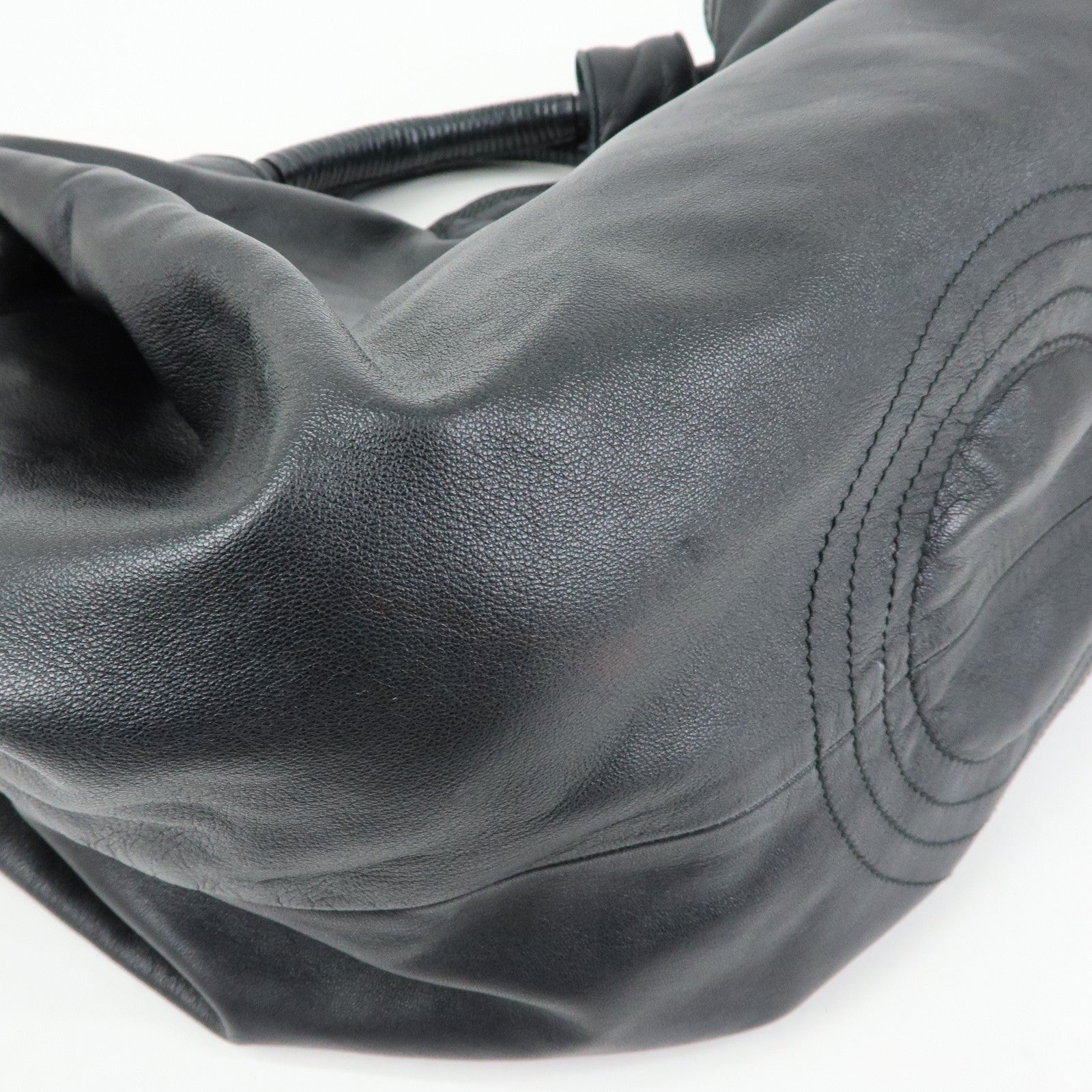 LOEWE Anagram Leather Nappa Aire Hand Bag Tote Bag Black