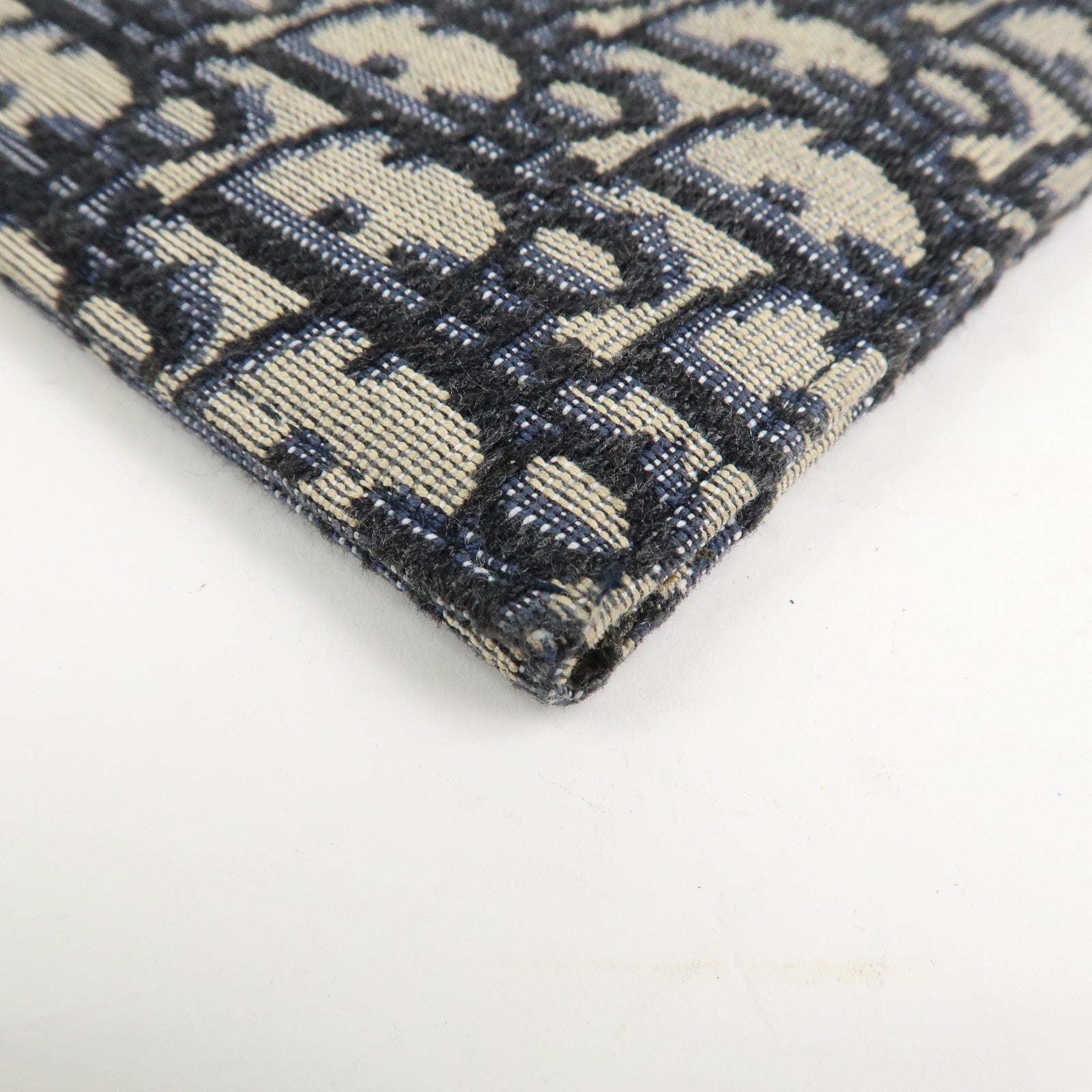 Christian Dior Oblique Canvas Clutch Bag Pouch Navy