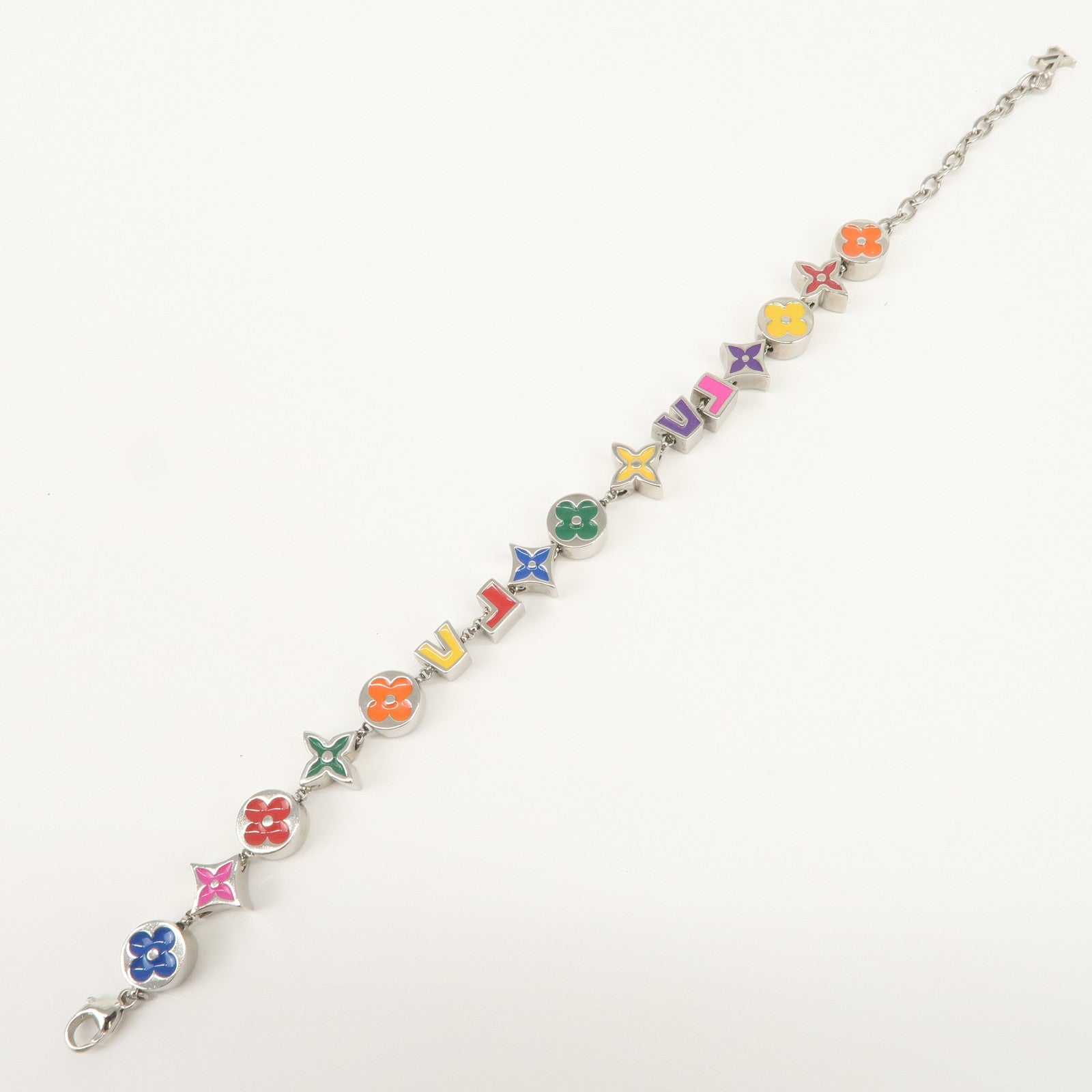 Louis Vuitton Monogram Party Bracelet Multicolor Silver M1545