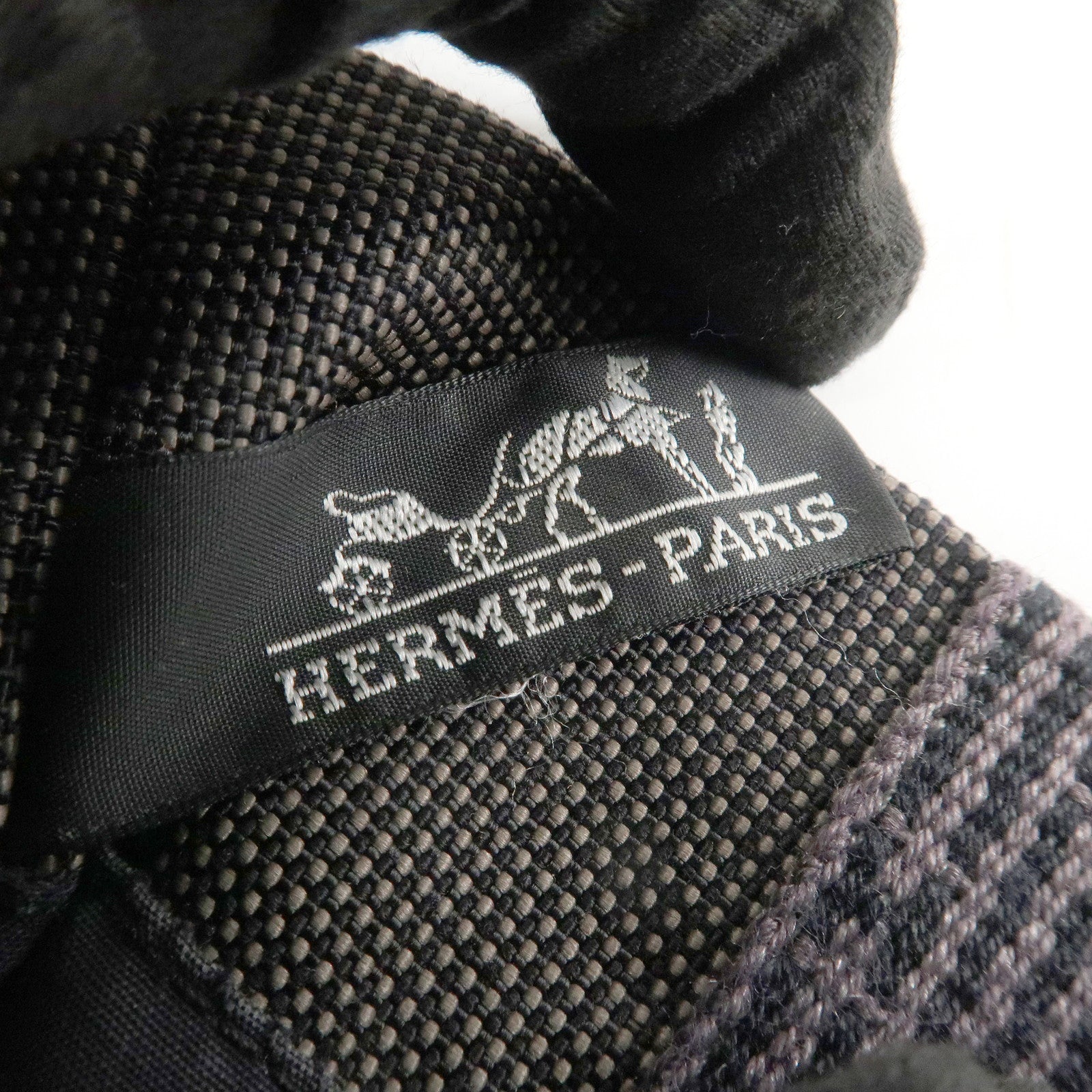 HERMES Her Line Canvas Omenito Shoulder Bag Crossbody Bag Gray Used