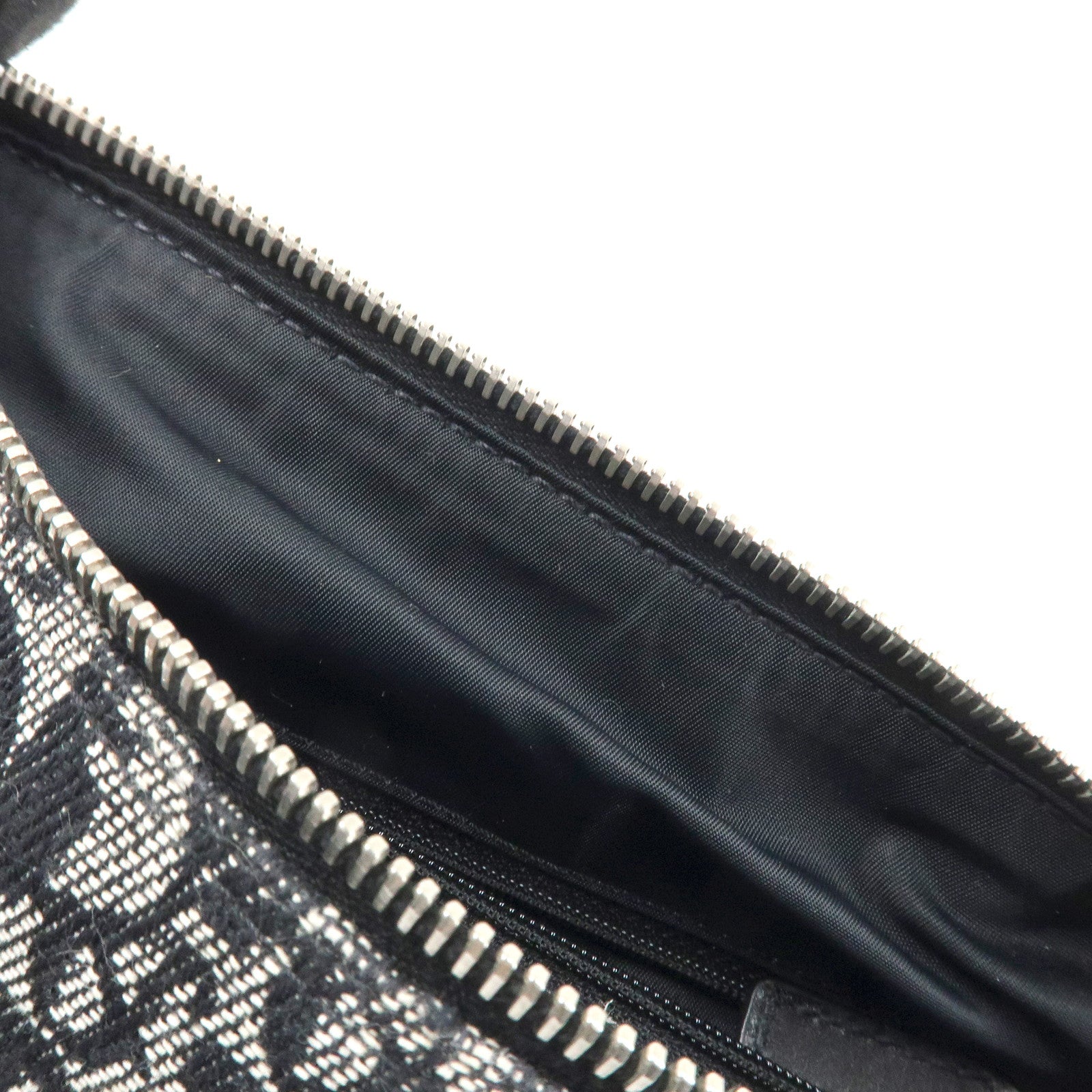 Christian Dior Trotter Canvas Leather Mini Boston Hand Bag Black