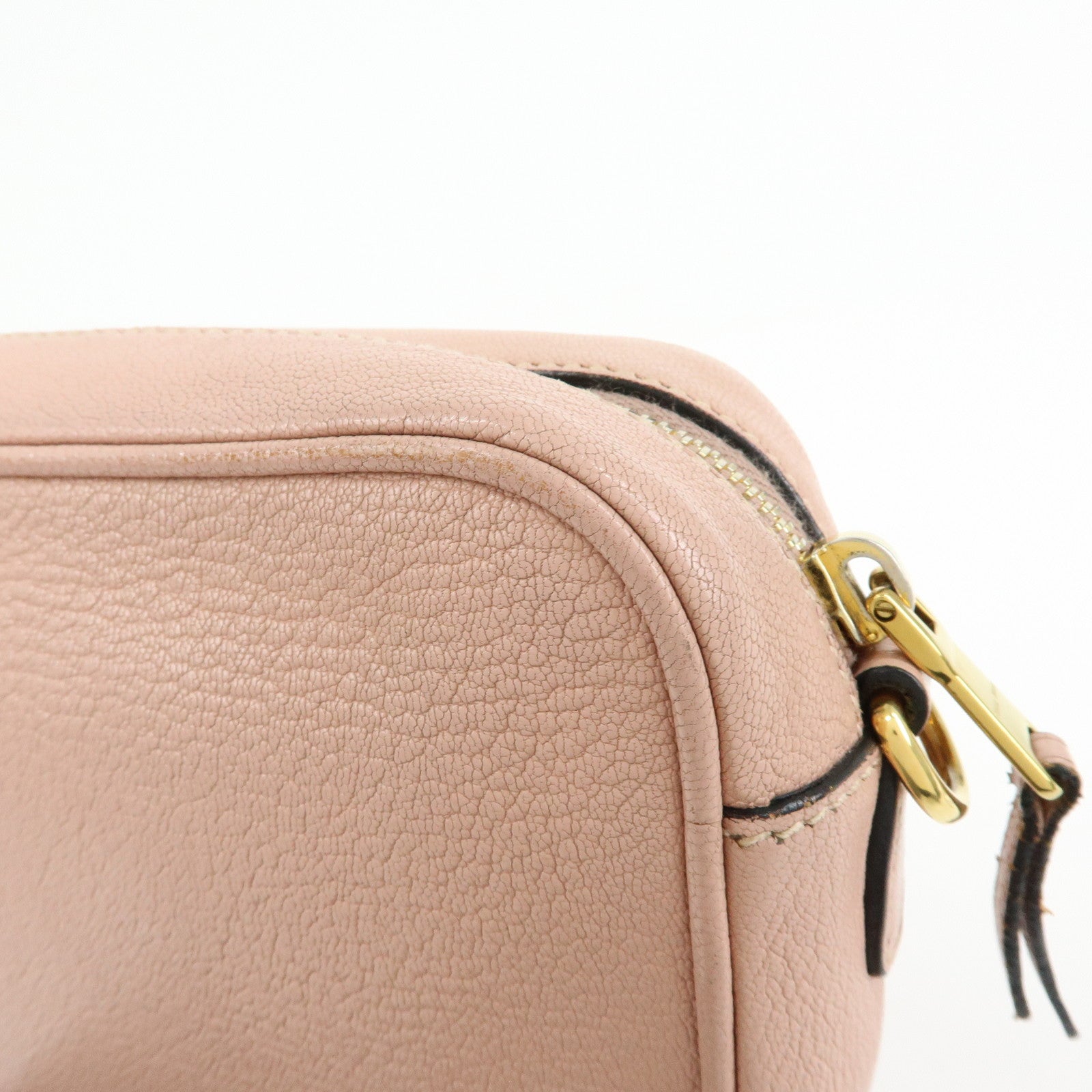 MIU MIU Leather Ribbon Shoulder Bag Crossbody Pink