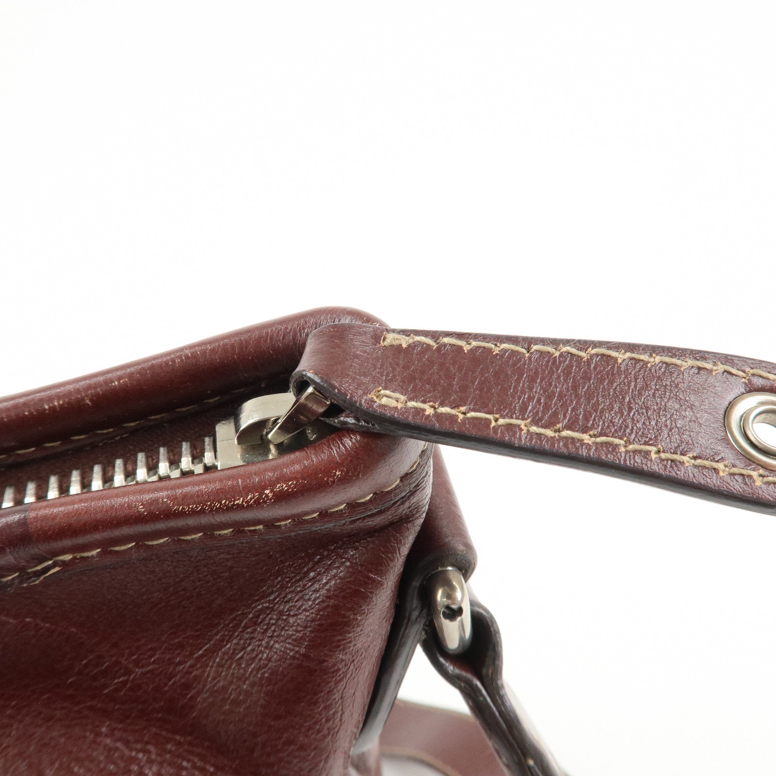 GUCCI Leather Shoulder Bag Crossbody Bag Bordeaux 190279 Used