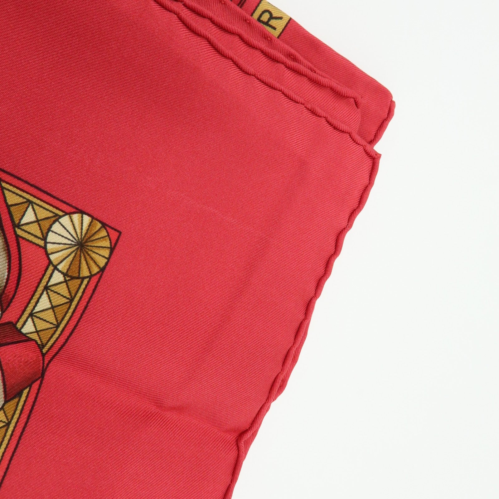 HERMES Carre 90 Silk 100% Scarf PRESENTATION DE CHEVAVX Beige Red