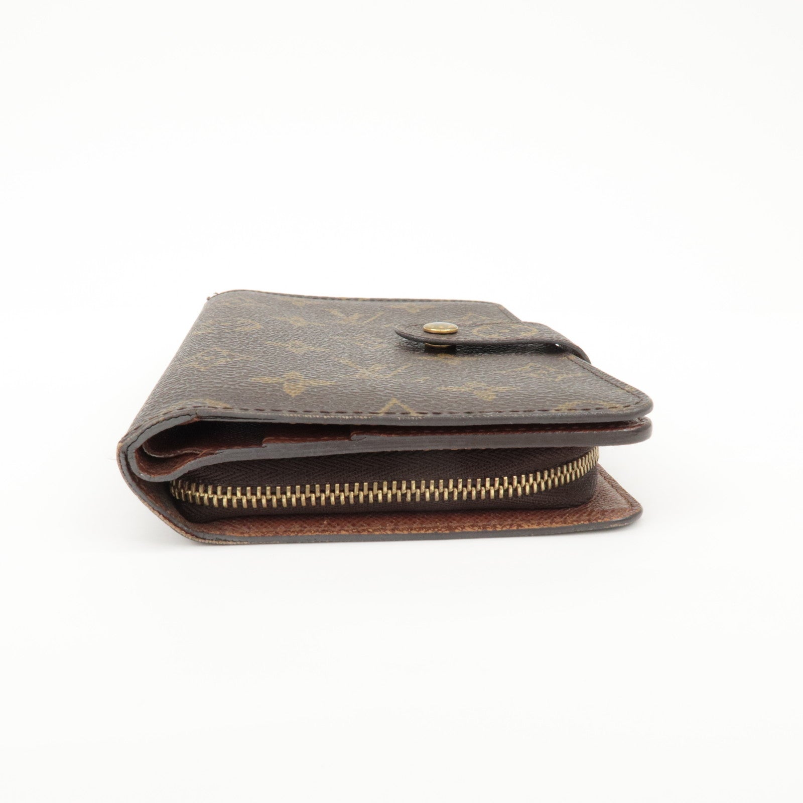 Louis Vuitton Monogram Porte Papier Zip Bi-fold Wallet Brown M61207 Used