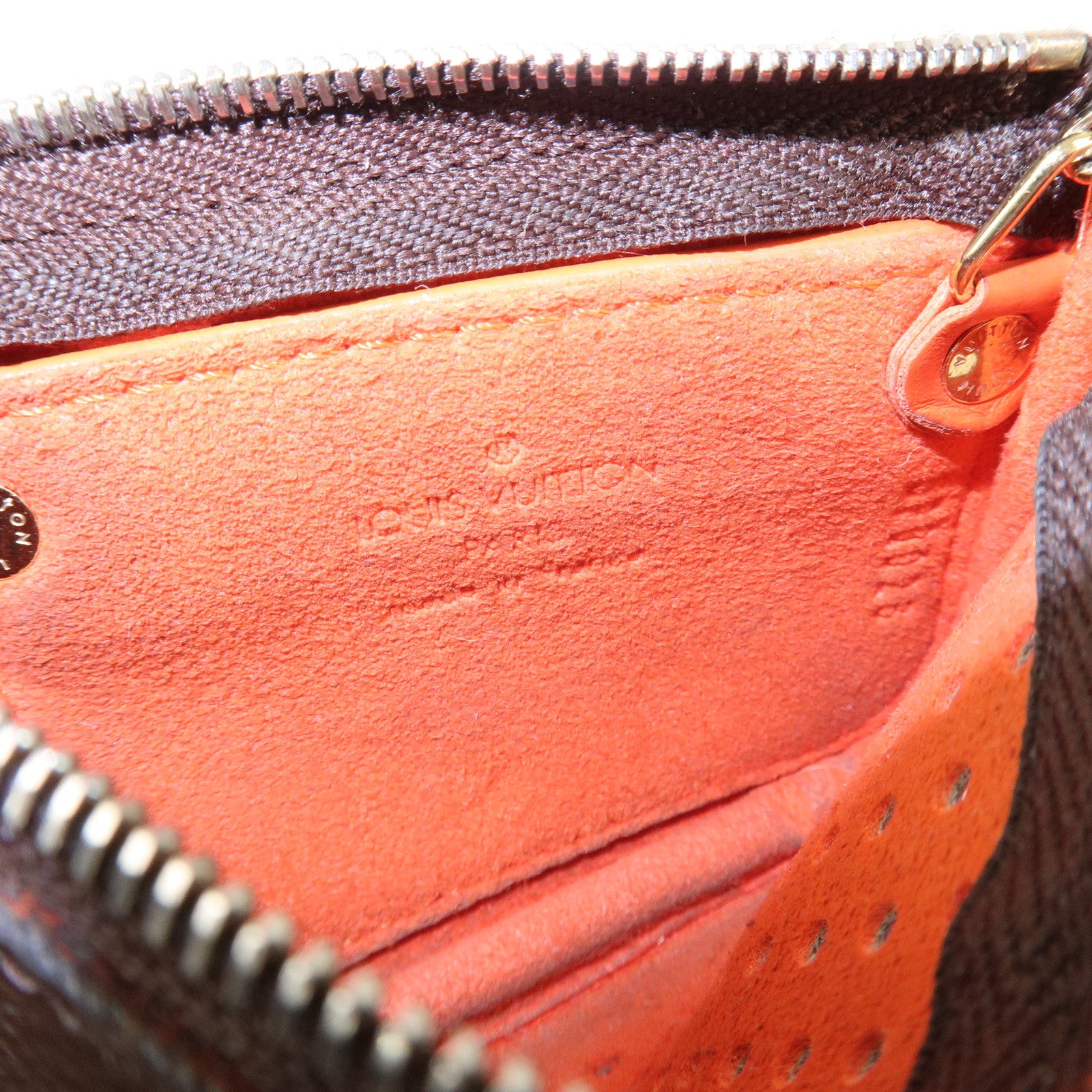 Louis Vuitton Monogram Canvas Perfo Pochette Cles Orange M95222 Used