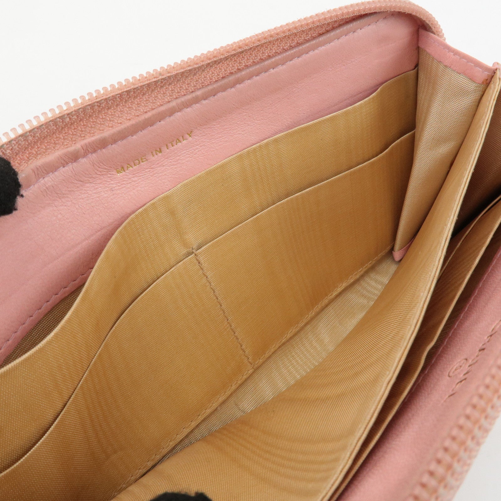 CHANEL COCO Mark Caviarskin Zip Around Long Wallet Pink A50071 Used