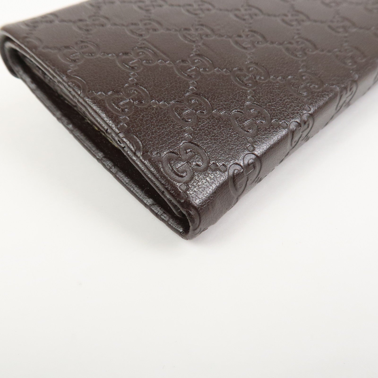 GUCCI Micro Guccissima Leather Glasses Case Dark Brown