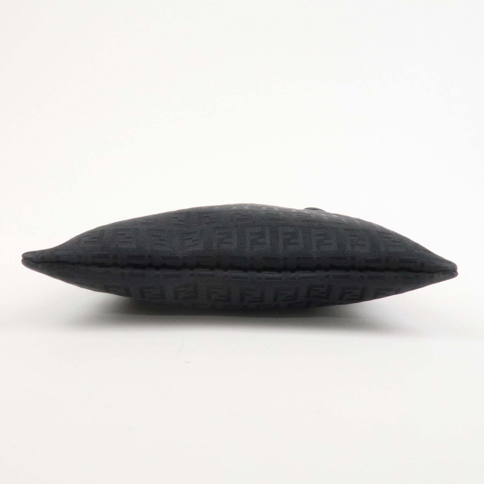 FENDI Zucchino Canvas Leather Tote Bag Hand Bag Black 8BH050