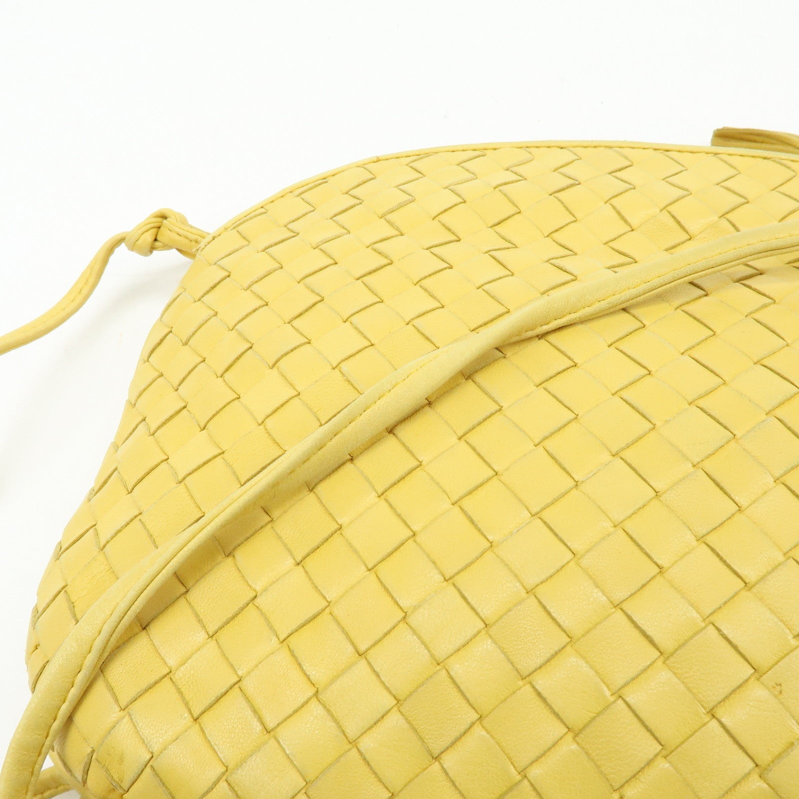 BOTTEGA VENETA Intrecciato Leather Shoulder Crossbody Bag Yellow