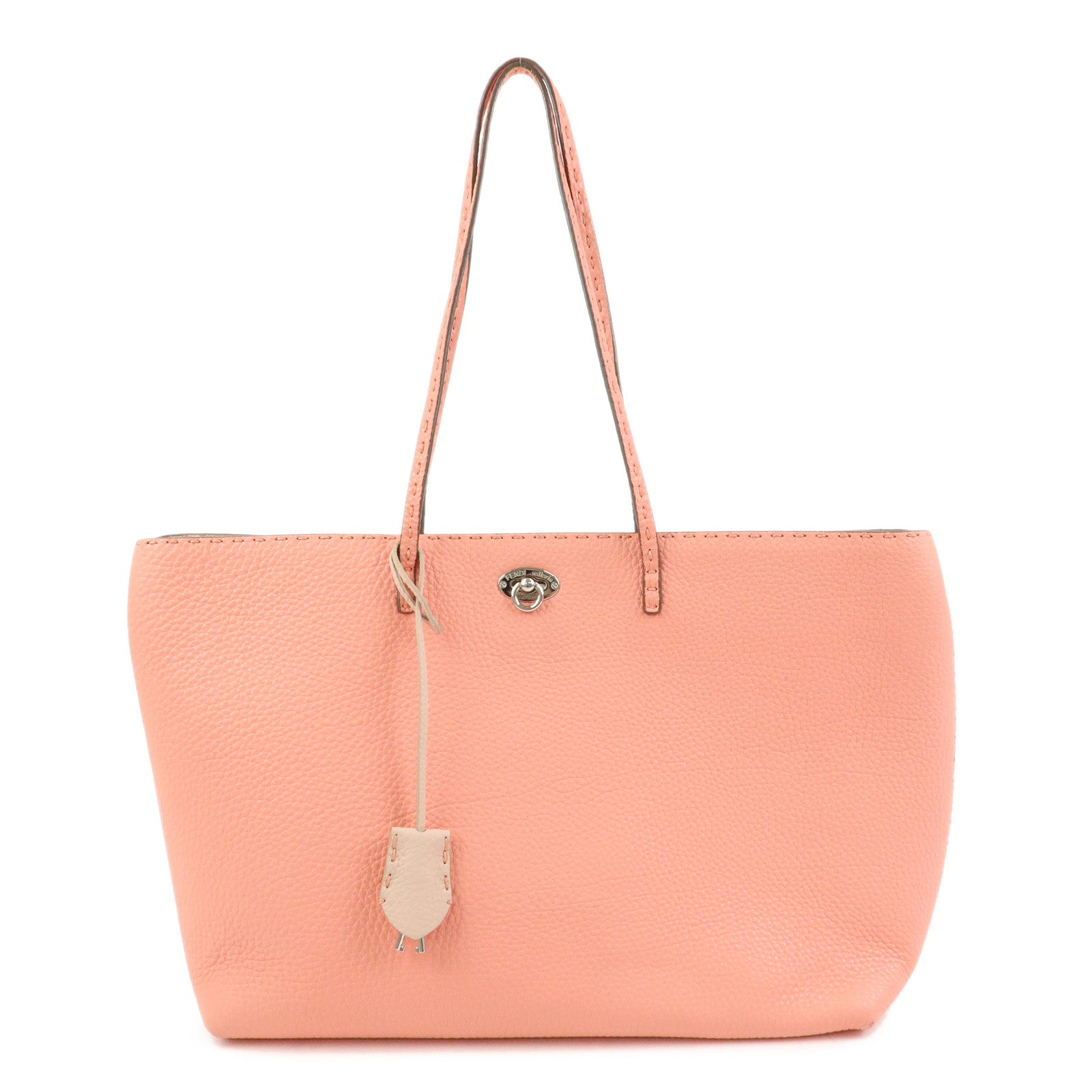 FENDI Selleria Carla Leather Tote Bag Shoulder Bag Pink 8BH257