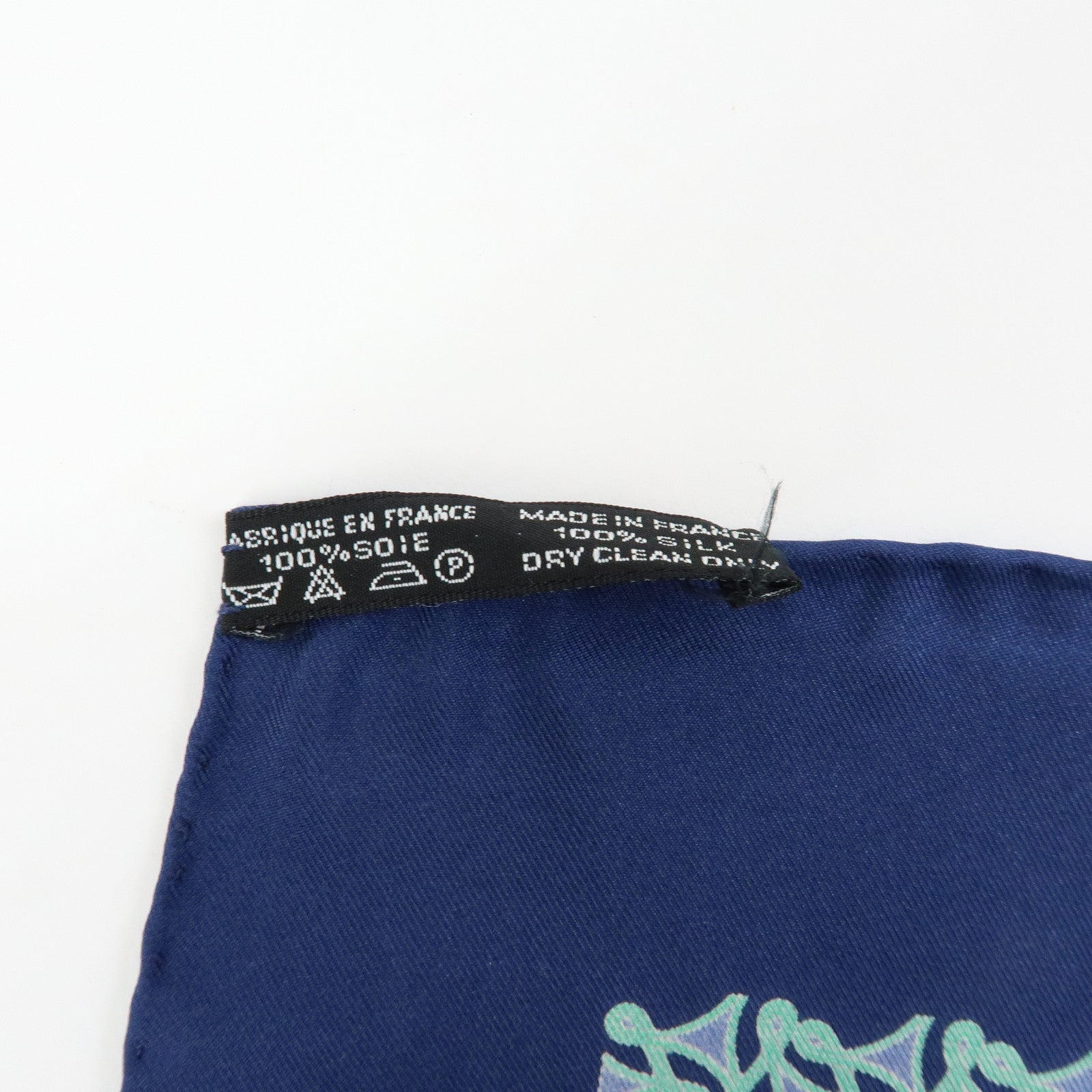 HERMES Carre 45 Set of 2 Silk 100% Scarf Navy Green